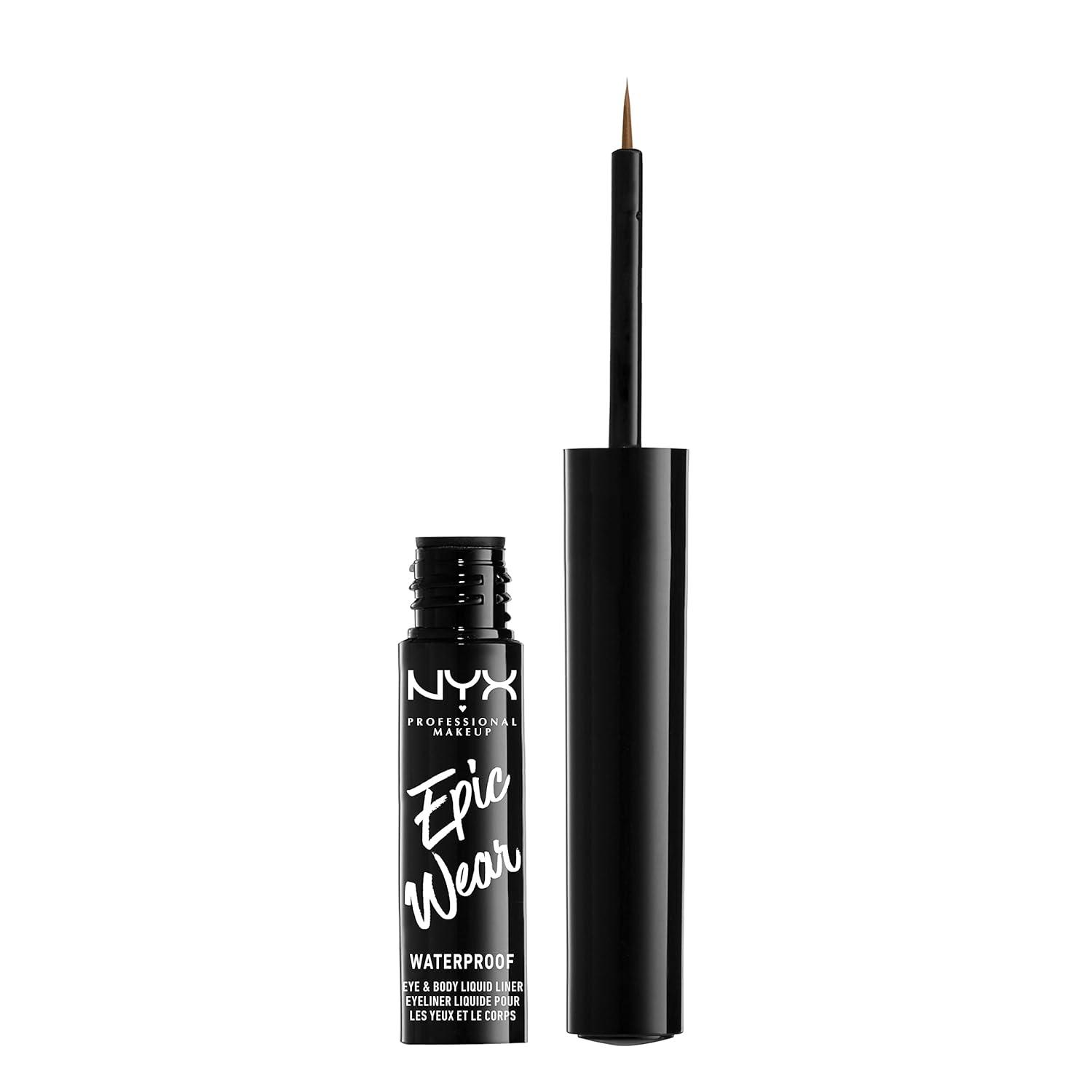 imageNYX PROFESSIONAL MAKEUP Epic Wear Metallic Liquid Liner LongLasting Waterproof Eyeliner  Black MetalBrown Metal
