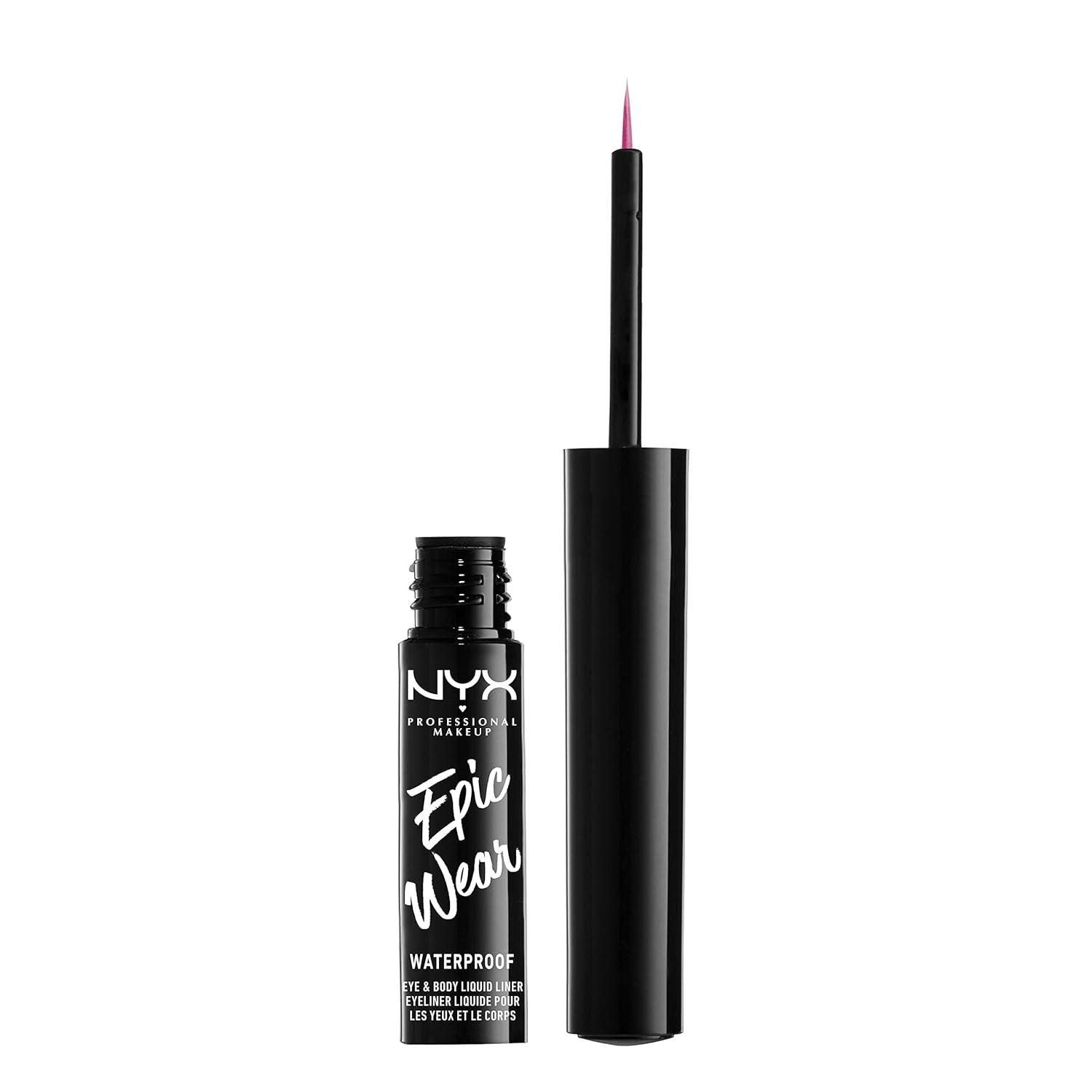 imageNYX PROFESSIONAL MAKEUP Epic Wear Metallic Liquid Liner LongLasting Waterproof Eyeliner  Black MetalFuschia Metal