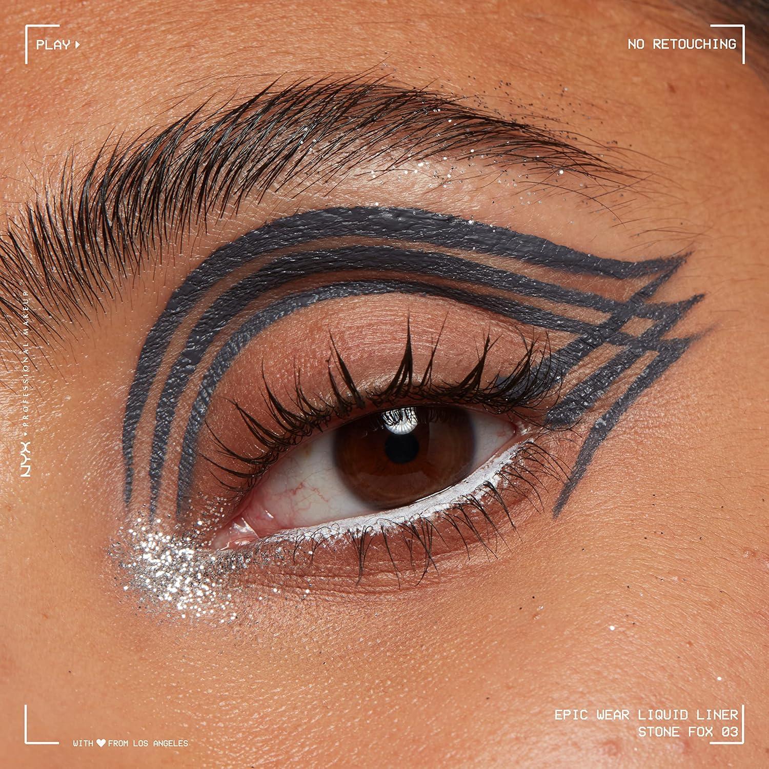 imageNYX PROFESSIONAL MAKEUP Epic Wear Metallic Liquid Liner LongLasting Waterproof Eyeliner  Black MetalStone Fox