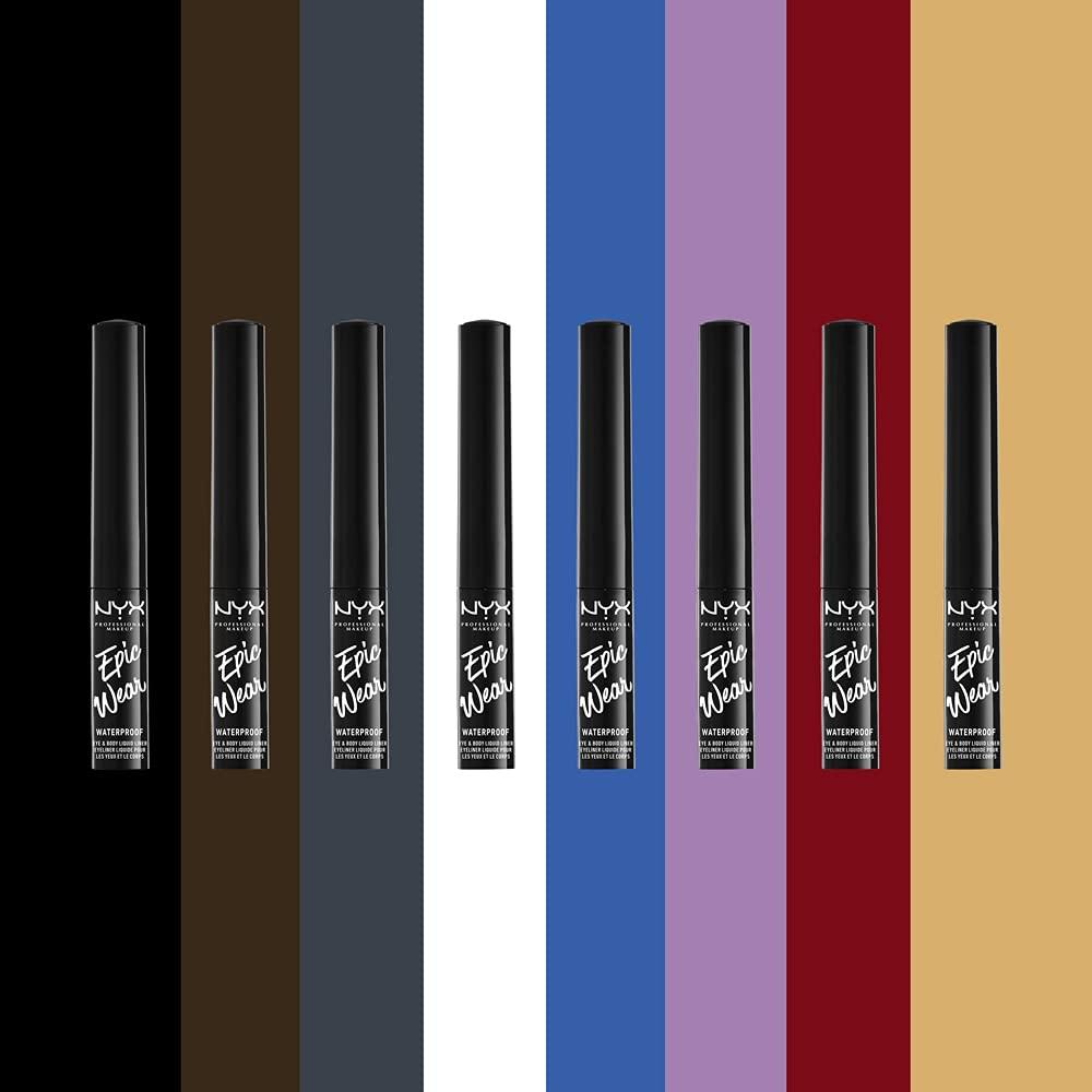 imageNYX PROFESSIONAL MAKEUP Epic Wear Metallic Liquid Liner LongLasting Waterproof Eyeliner  Black MetalWhite