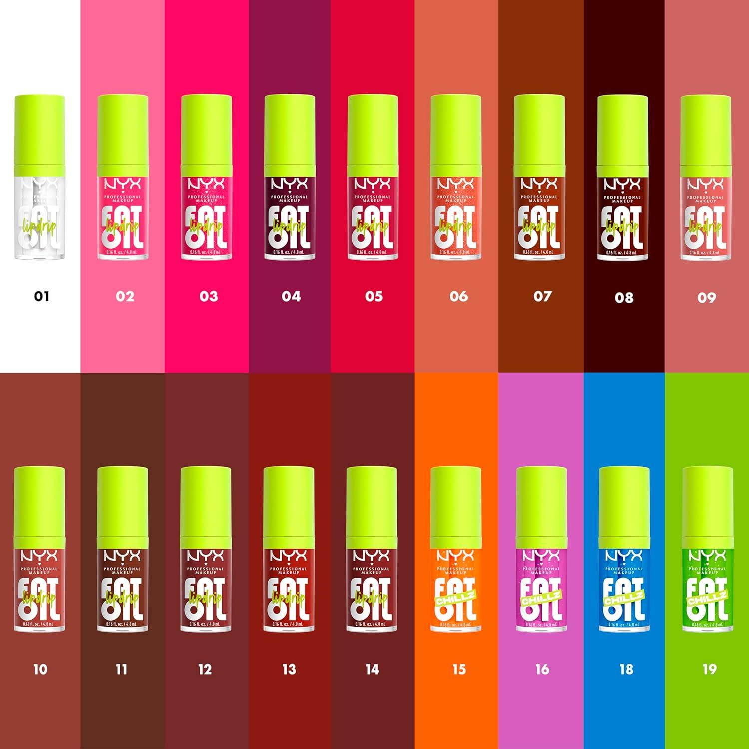 imageNYX PROFESSIONAL MAKEUP Fat Oil Chillz Moisturizing Shiny and Vegan Tinted Lip Gloss  Strawberry Slush Sheer Pinkish Purple15 Citrus Chiller