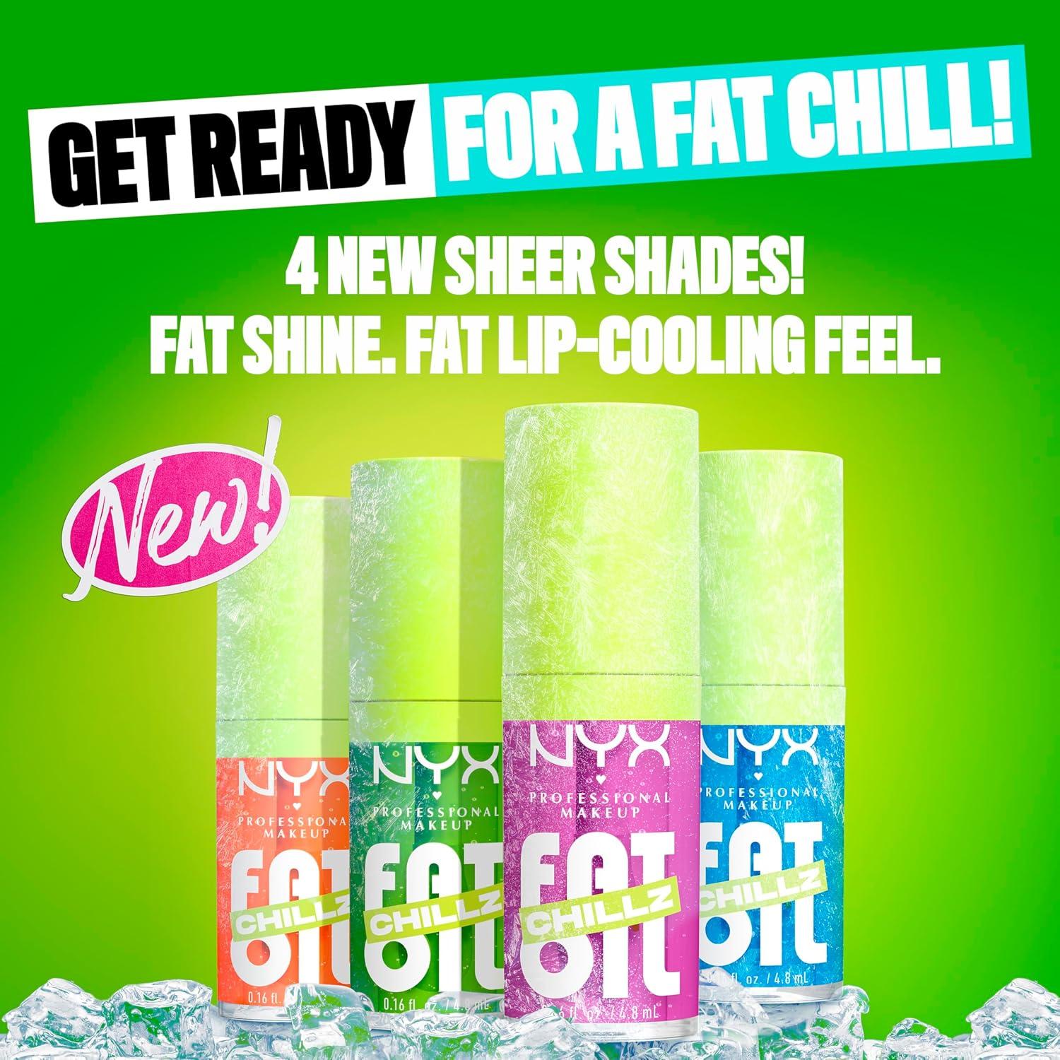 imageNYX PROFESSIONAL MAKEUP Fat Oil Chillz Moisturizing Shiny and Vegan Tinted Lip Gloss  Strawberry Slush Sheer Pinkish Purple15 Citrus Chiller