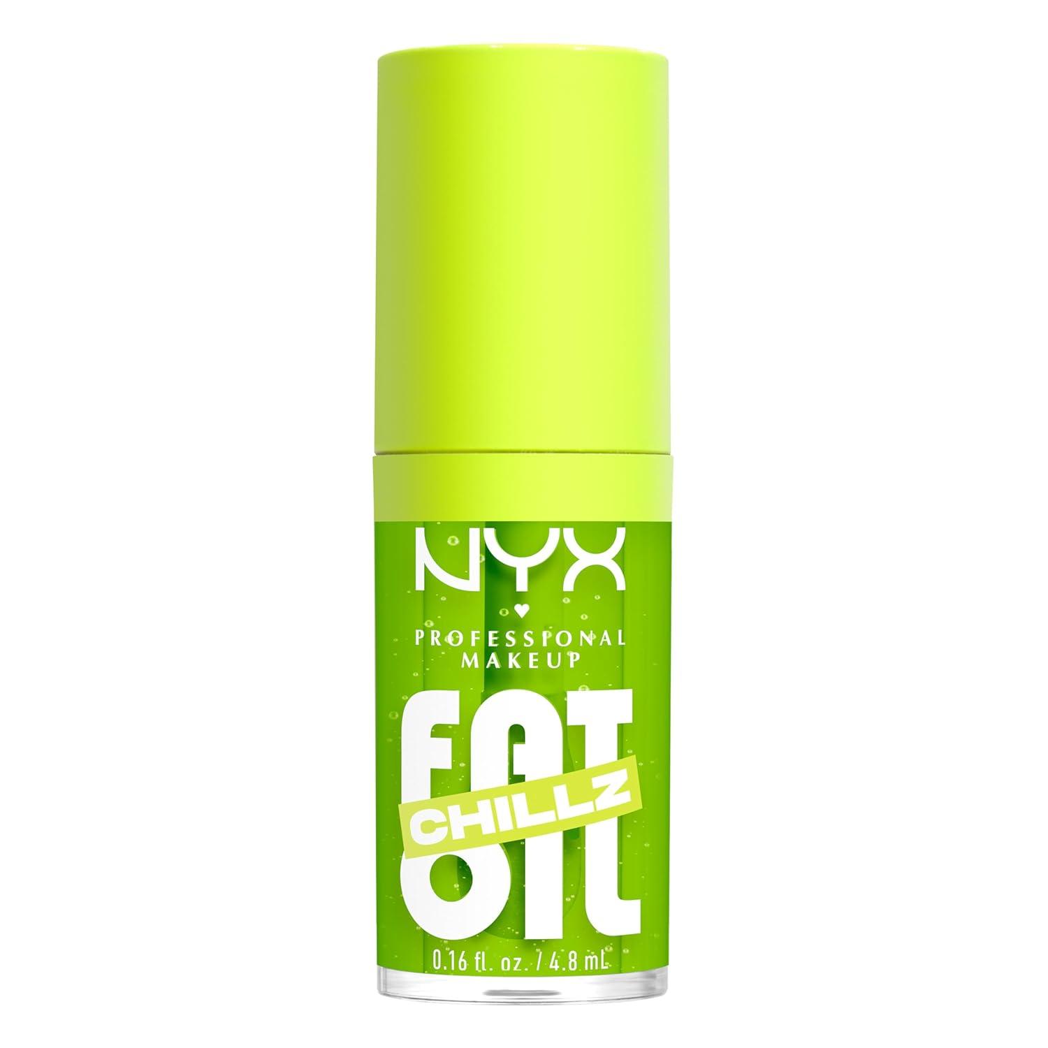 imageNYX PROFESSIONAL MAKEUP Fat Oil Chillz Moisturizing Shiny and Vegan Tinted Lip Gloss  Strawberry Slush Sheer Pinkish Purple19 Kiwi Freeze
