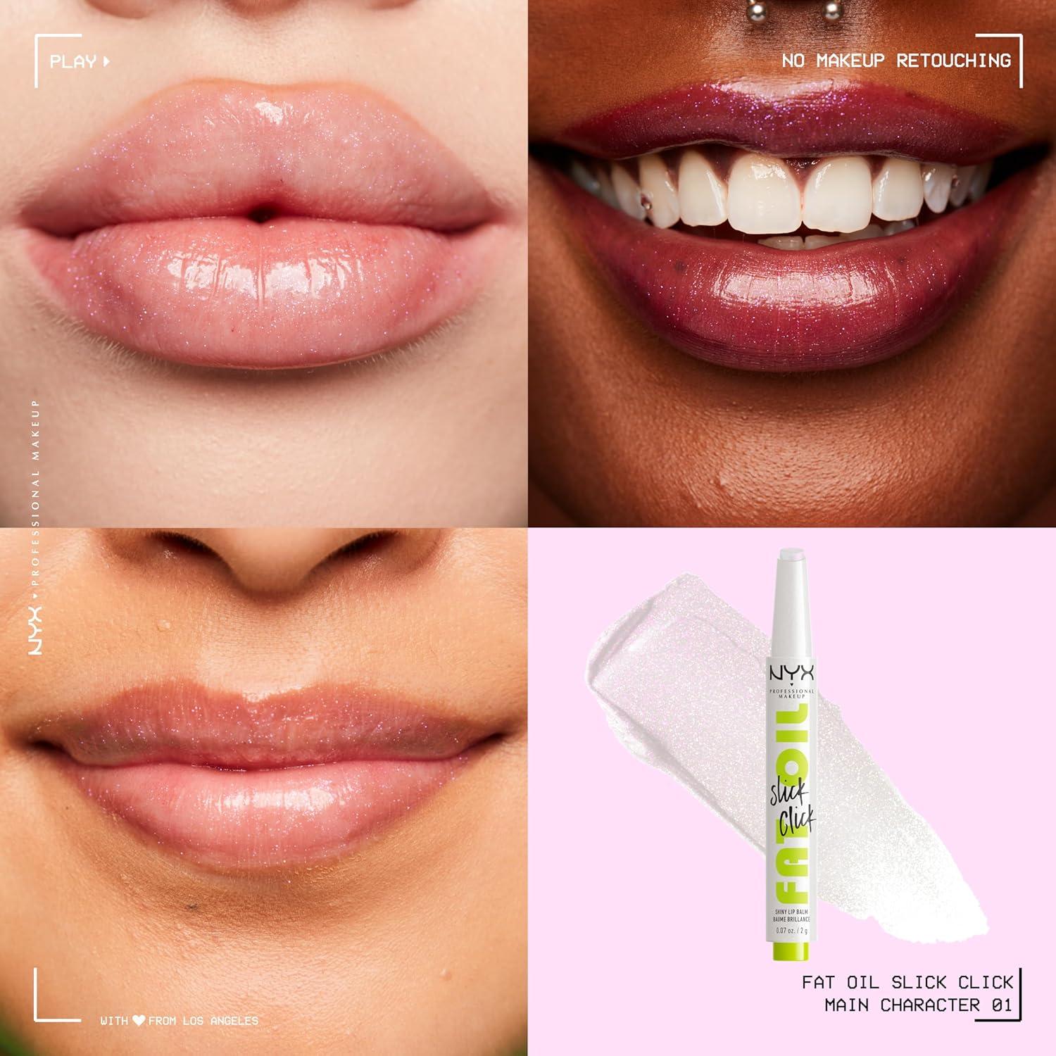 imageNYX PROFESSIONAL MAKEUP Fat Oil Slick Click Lightweight Buildable Pigmented Vegan Lip Balm  No Filter Needed01 MAIN CHARACTER
