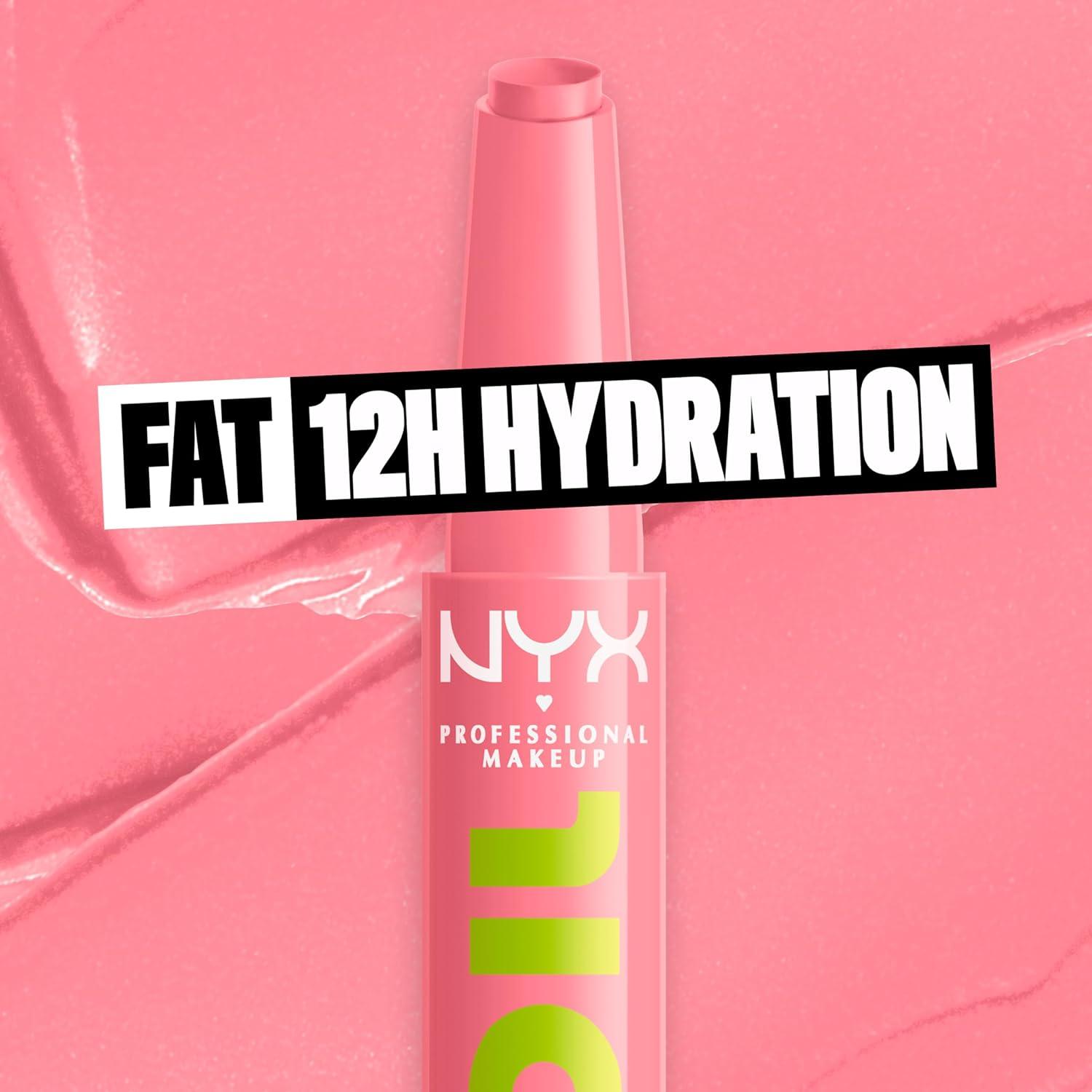 imageNYX PROFESSIONAL MAKEUP Fat Oil Slick Click Lightweight Buildable Pigmented Vegan Lip Balm  No Filter Needed02 CLOUT