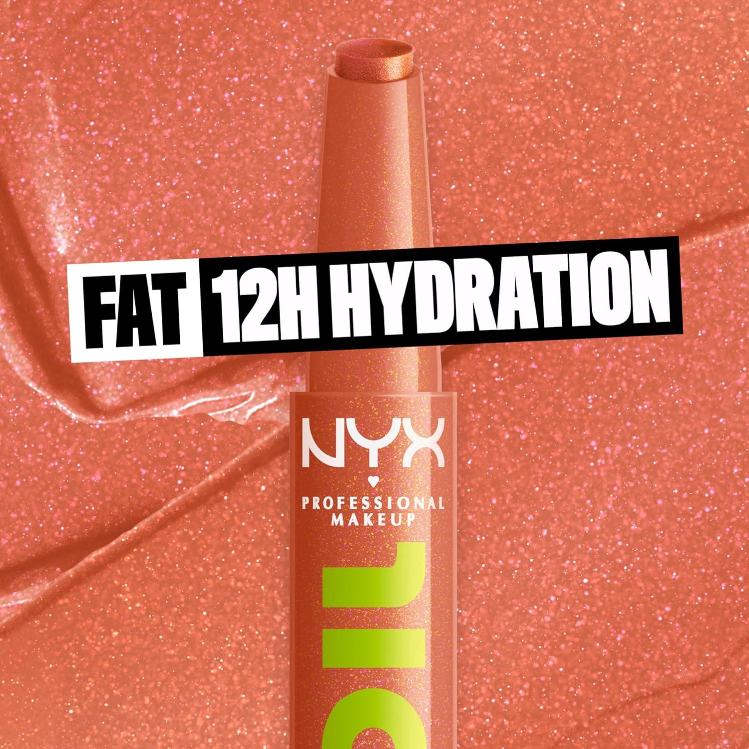 imageNYX PROFESSIONAL MAKEUP Fat Oil Slick Click Lightweight Buildable Pigmented Vegan Lip Balm  No Filter Needed06 HITS DIFFERENT