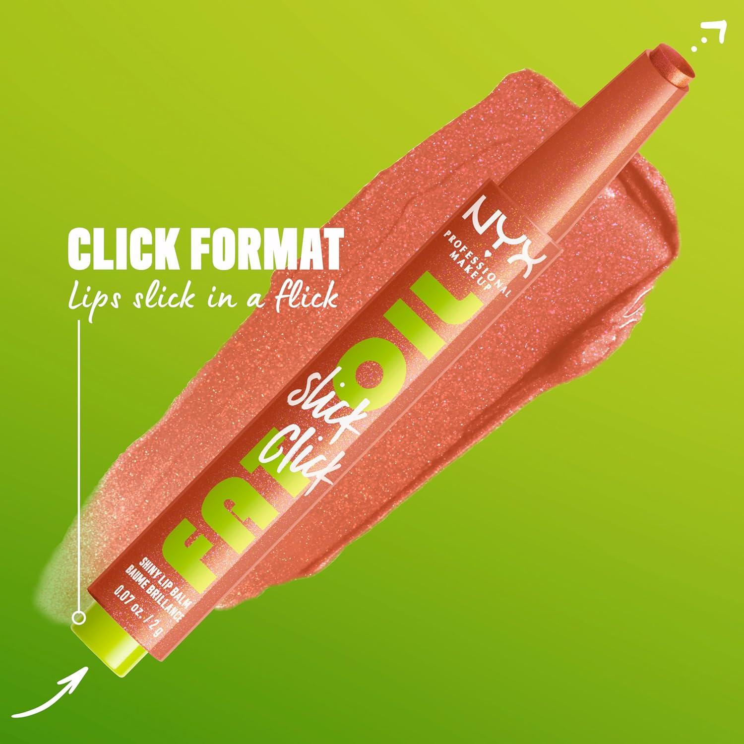 imageNYX PROFESSIONAL MAKEUP Fat Oil Slick Click Lightweight Buildable Pigmented Vegan Lip Balm  No Filter Needed06 HITS DIFFERENT