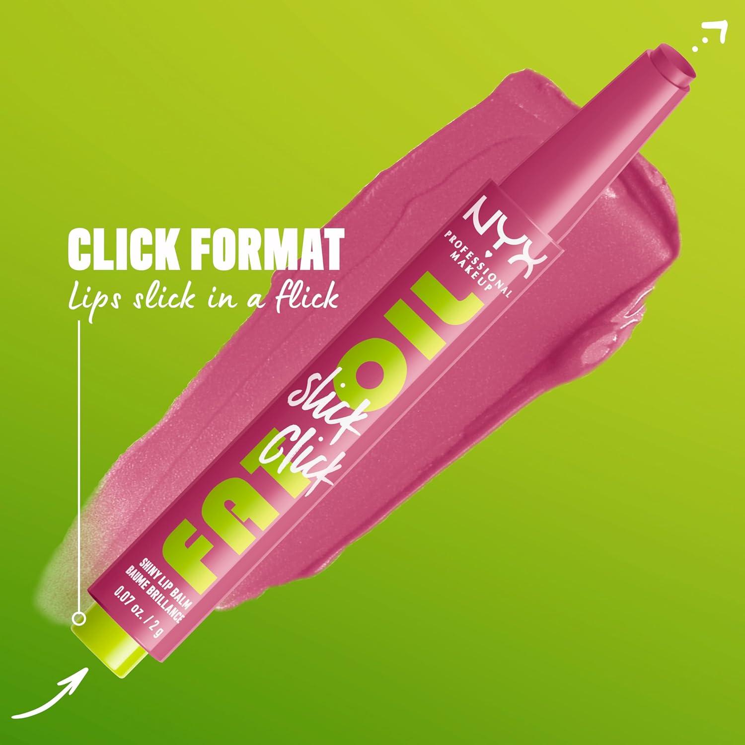 imageNYX PROFESSIONAL MAKEUP Fat Oil Slick Click Lightweight Buildable Pigmented Vegan Lip Balm  No Filter Needed07 DM ME