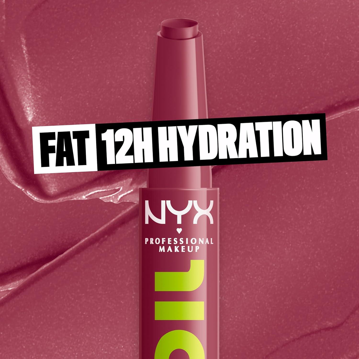 imageNYX PROFESSIONAL MAKEUP Fat Oil Slick Click Lightweight Buildable Pigmented Vegan Lip Balm  No Filter Needed09 THATS MAJOR