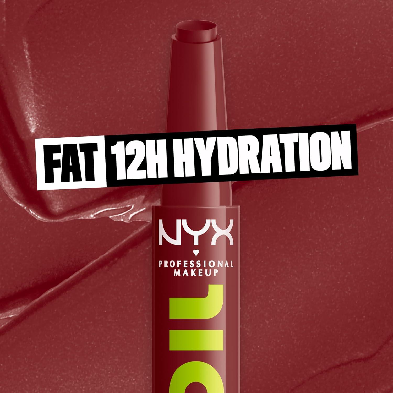 imageNYX PROFESSIONAL MAKEUP Fat Oil Slick Click Lightweight Buildable Pigmented Vegan Lip Balm  No Filter Needed11 IN A MOOD