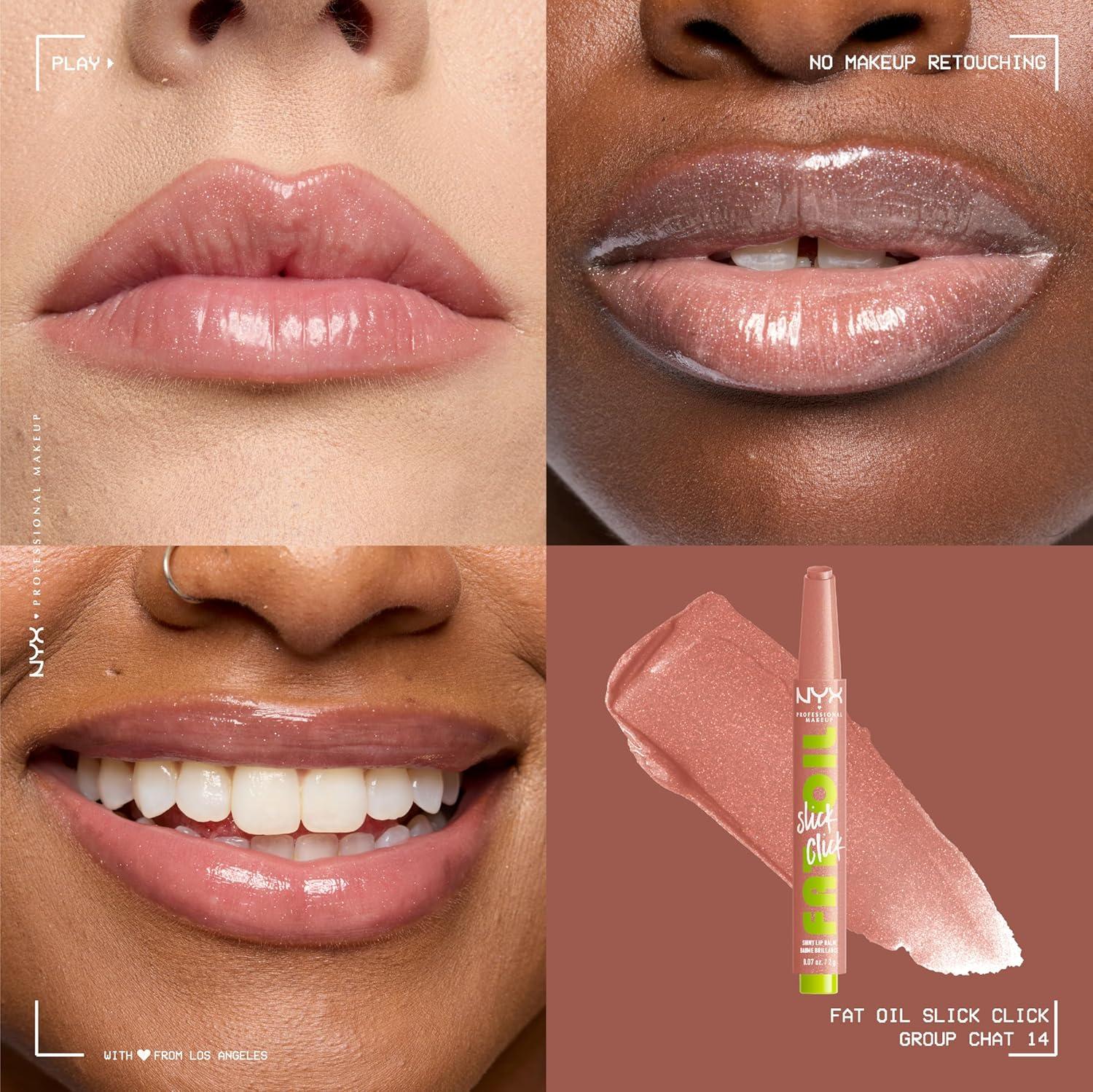 imageNYX PROFESSIONAL MAKEUP Fat Oil Slick Click Lightweight Buildable Pigmented Vegan Lip Balm  No Filter Needed14 GROUP CHAT