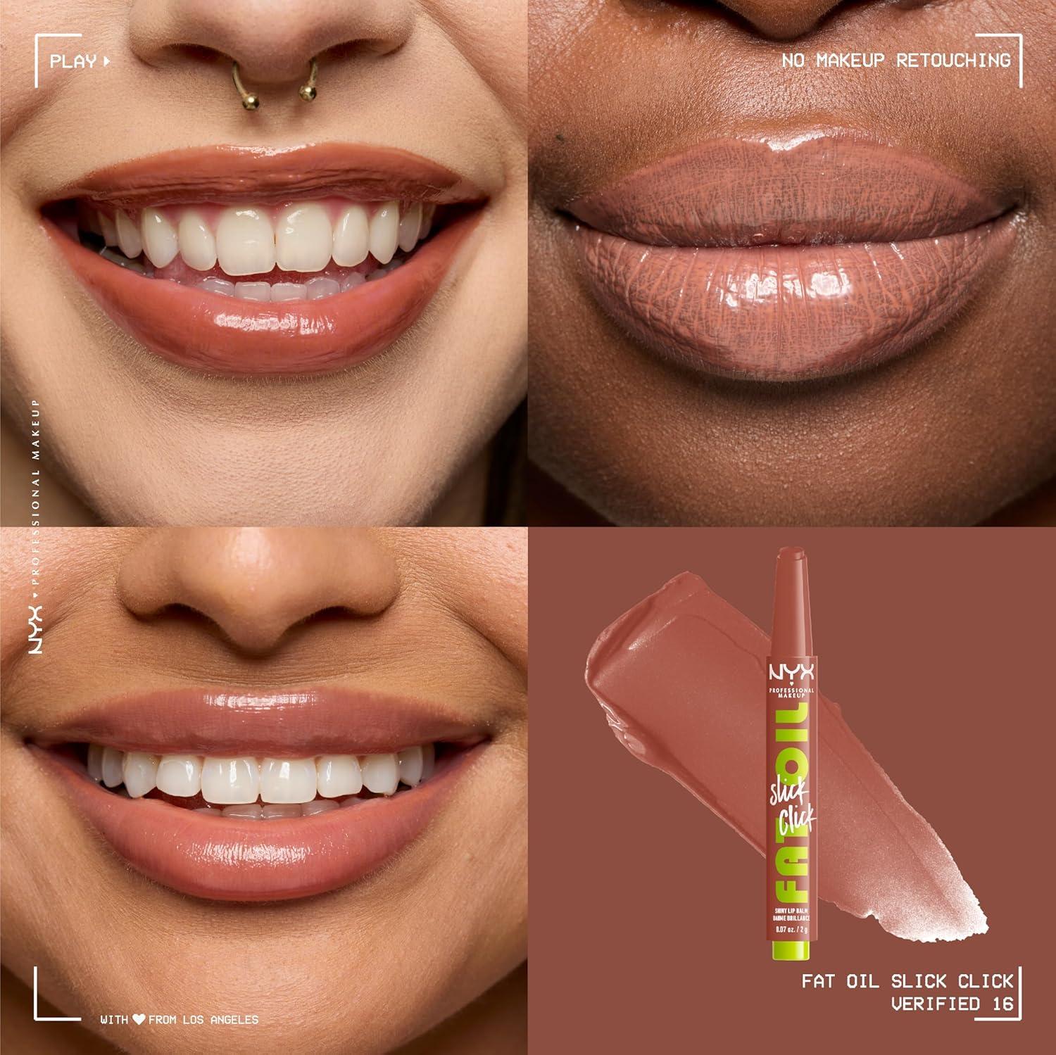 imageNYX PROFESSIONAL MAKEUP Fat Oil Slick Click Lightweight Buildable Pigmented Vegan Lip Balm  No Filter Needed16 VERIFIED