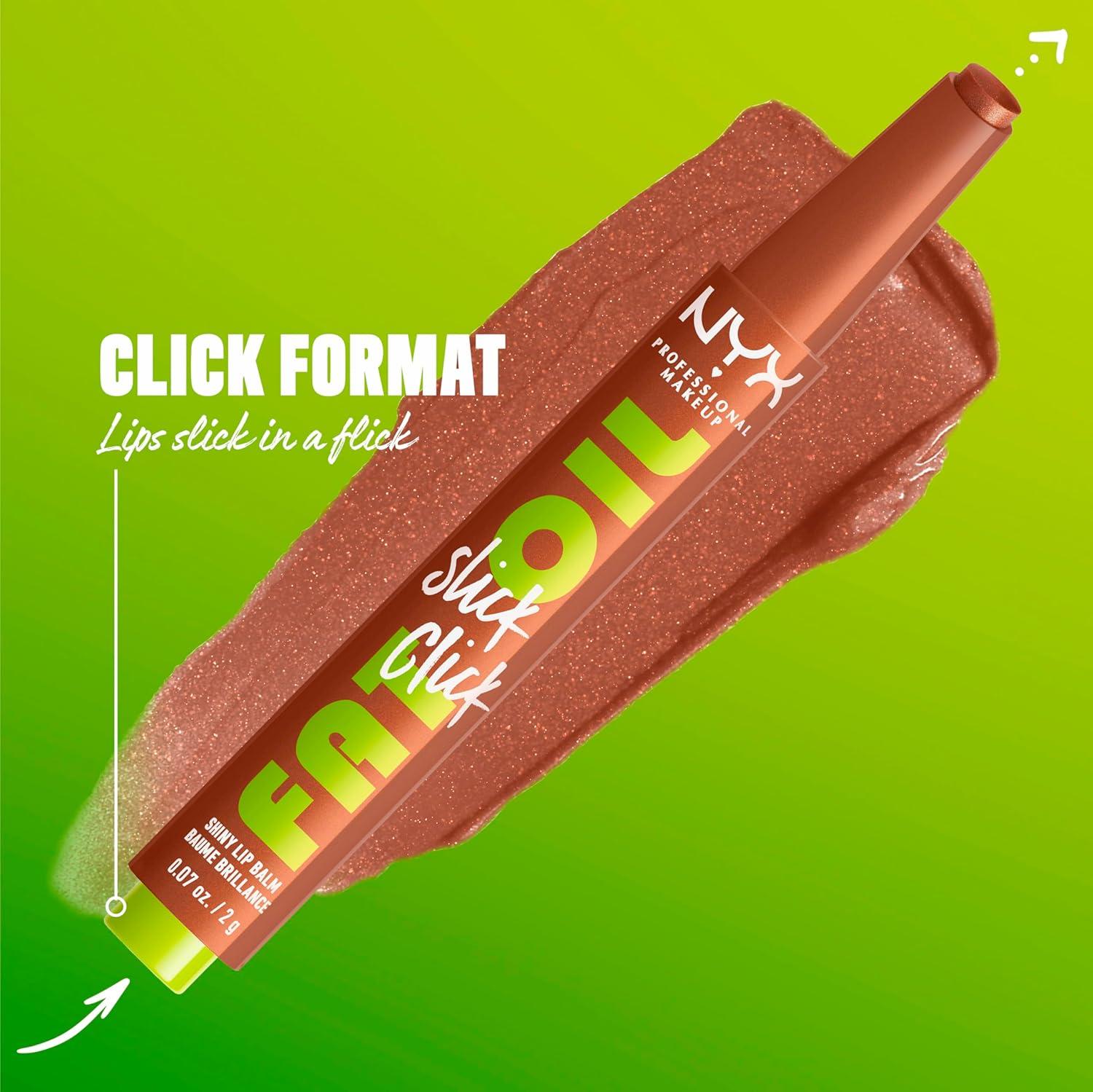 imageNYX PROFESSIONAL MAKEUP Fat Oil Slick Click Lightweight Buildable Pigmented Vegan Lip Balm  No Filter Needed17 FEEDWORTHY