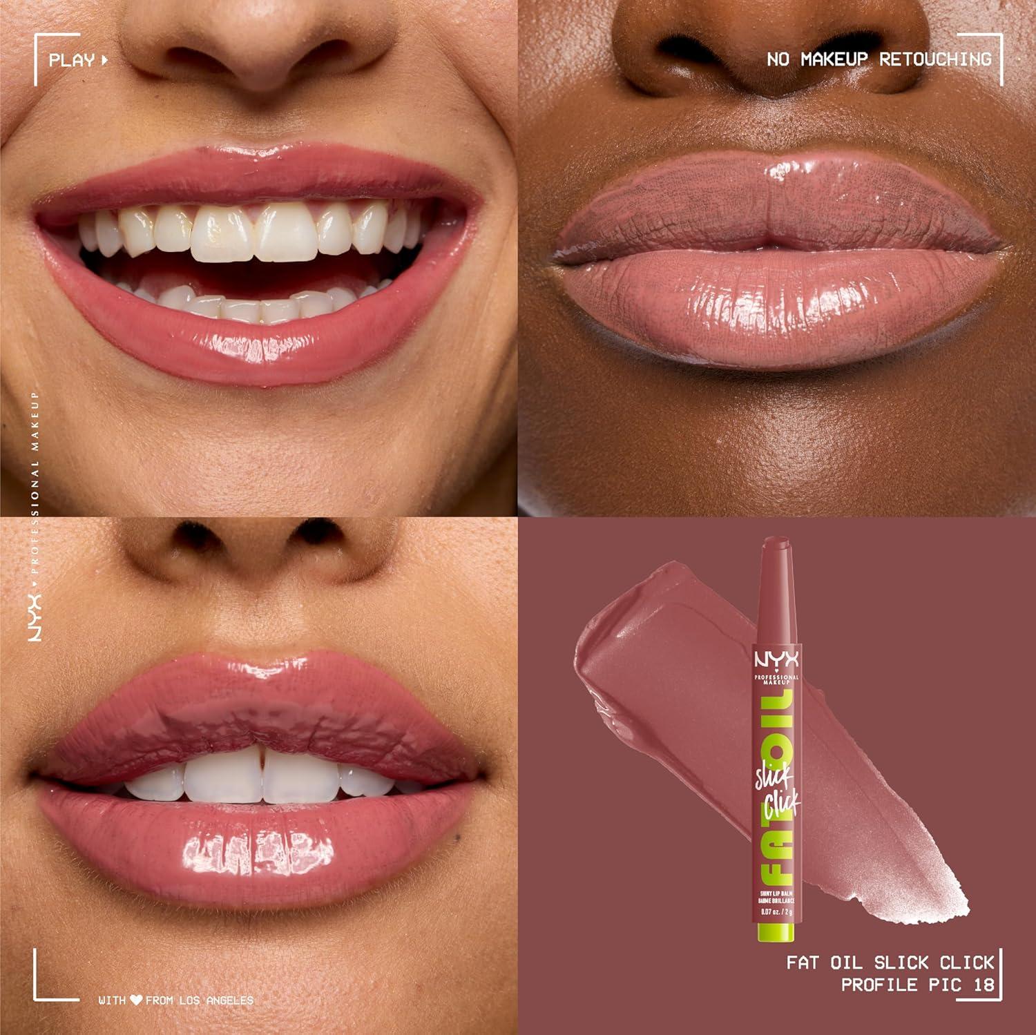 imageNYX PROFESSIONAL MAKEUP Fat Oil Slick Click Lightweight Buildable Pigmented Vegan Lip Balm  No Filter Needed18 PROFILE PIC