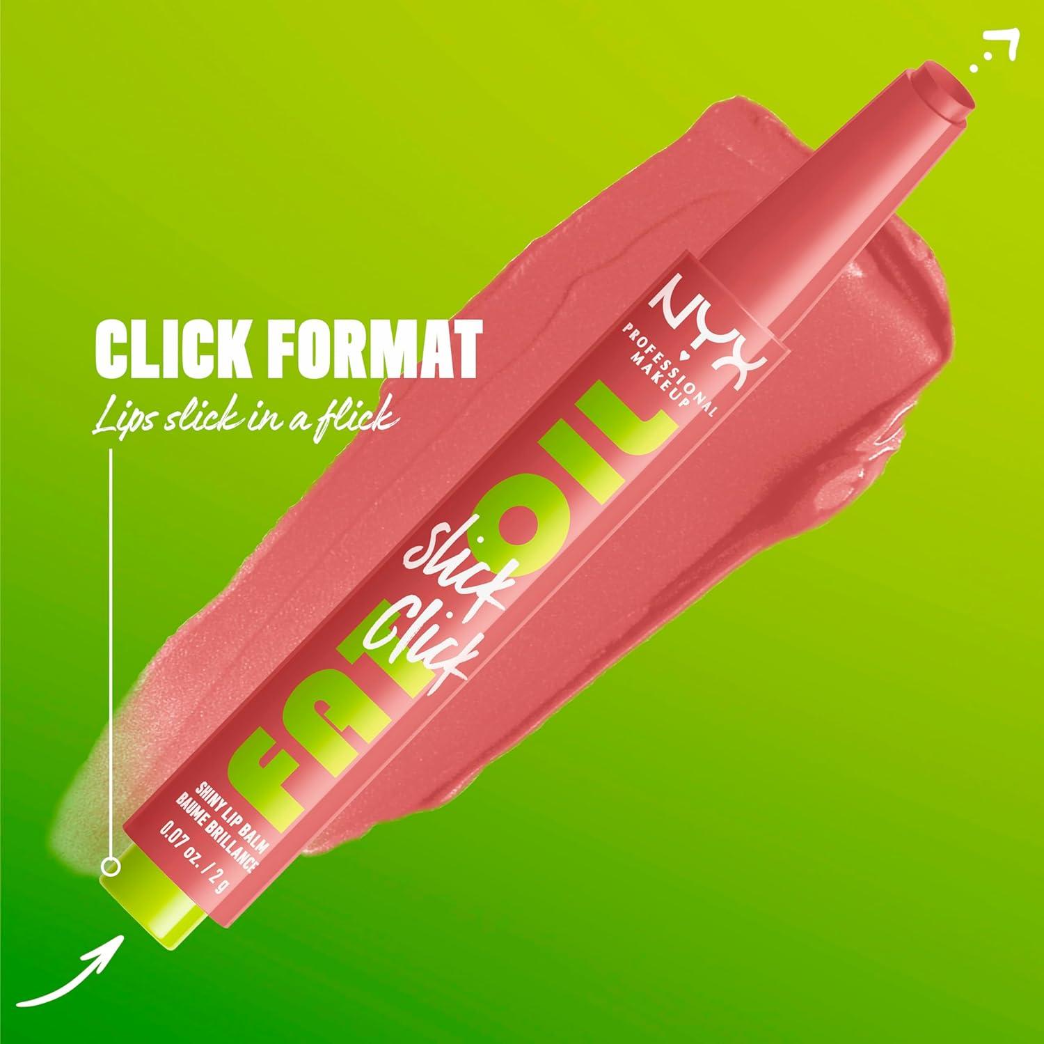 imageNYX PROFESSIONAL MAKEUP Fat Oil Slick Click Lightweight Buildable Pigmented Vegan Lip Balm  No Filter Needed19 CAPTION THIS