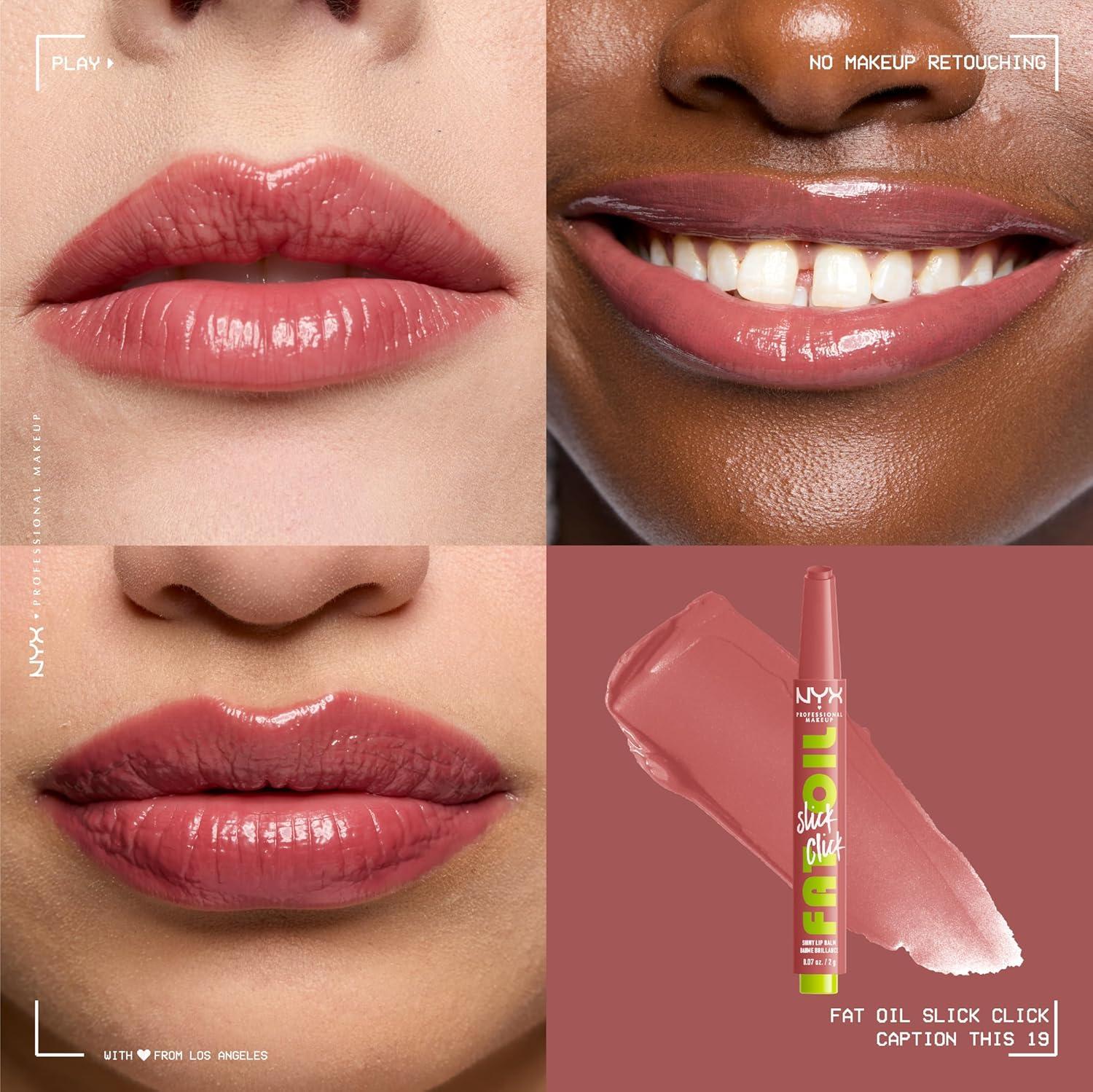 imageNYX PROFESSIONAL MAKEUP Fat Oil Slick Click Lightweight Buildable Pigmented Vegan Lip Balm  No Filter Needed19 CAPTION THIS