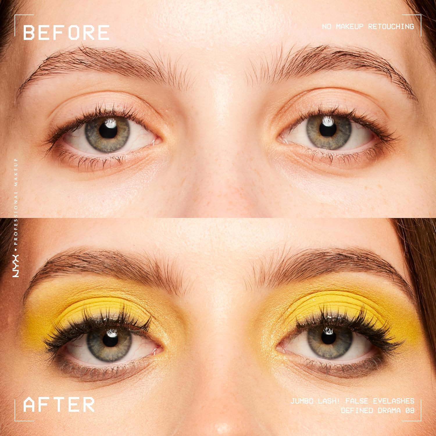 imageNYX PROFESSIONAL MAKEUP Jumbo Lash Vegan False Eyelashes Up to 12HR Wear Reusable Fake Lashes  Defined Drama