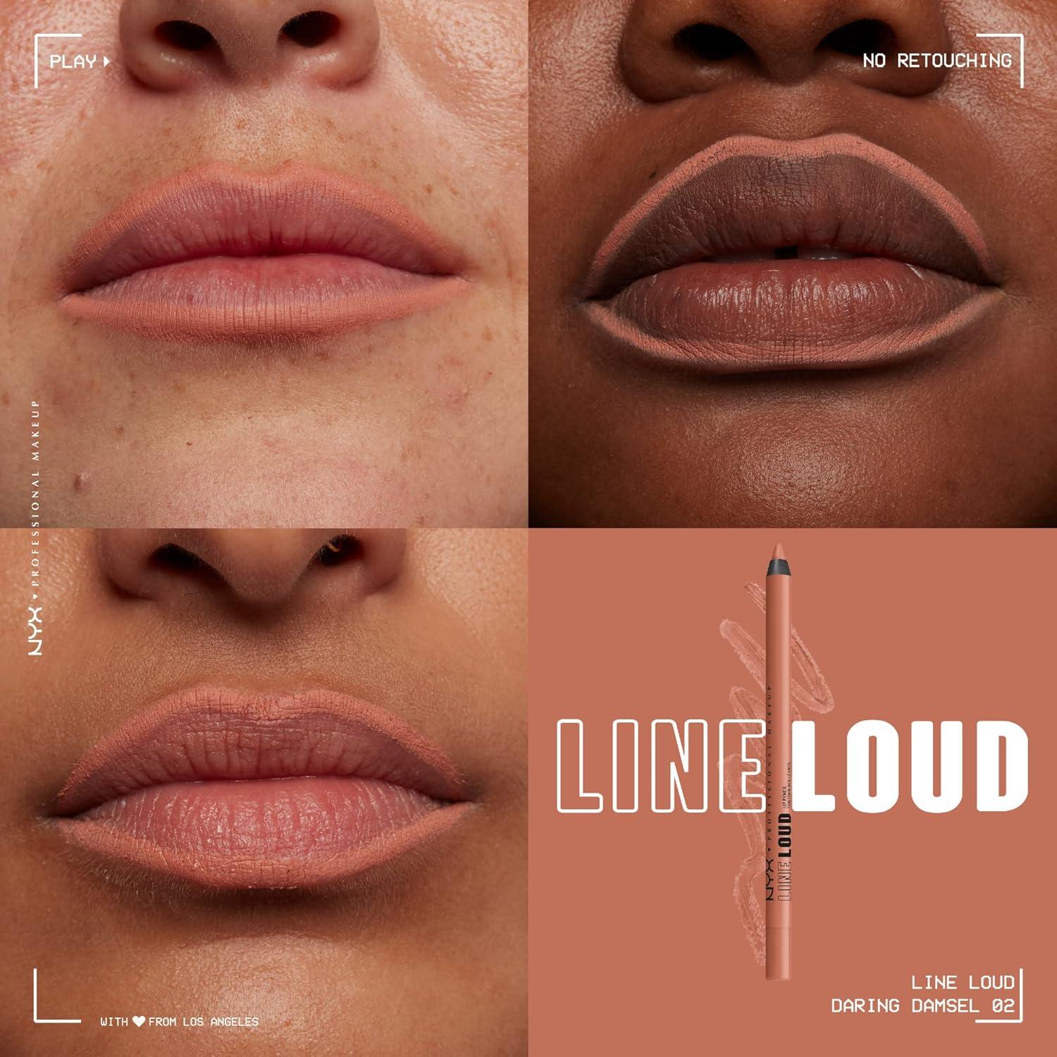 imageNYX PROFESSIONAL MAKEUP Line Loud Lip Liner Longwear and Pigmented Lip Pencil with Jojoba Oil ampamp Vitamin E  Global Citizen Medium Neutral Nude02 Daring Damsel