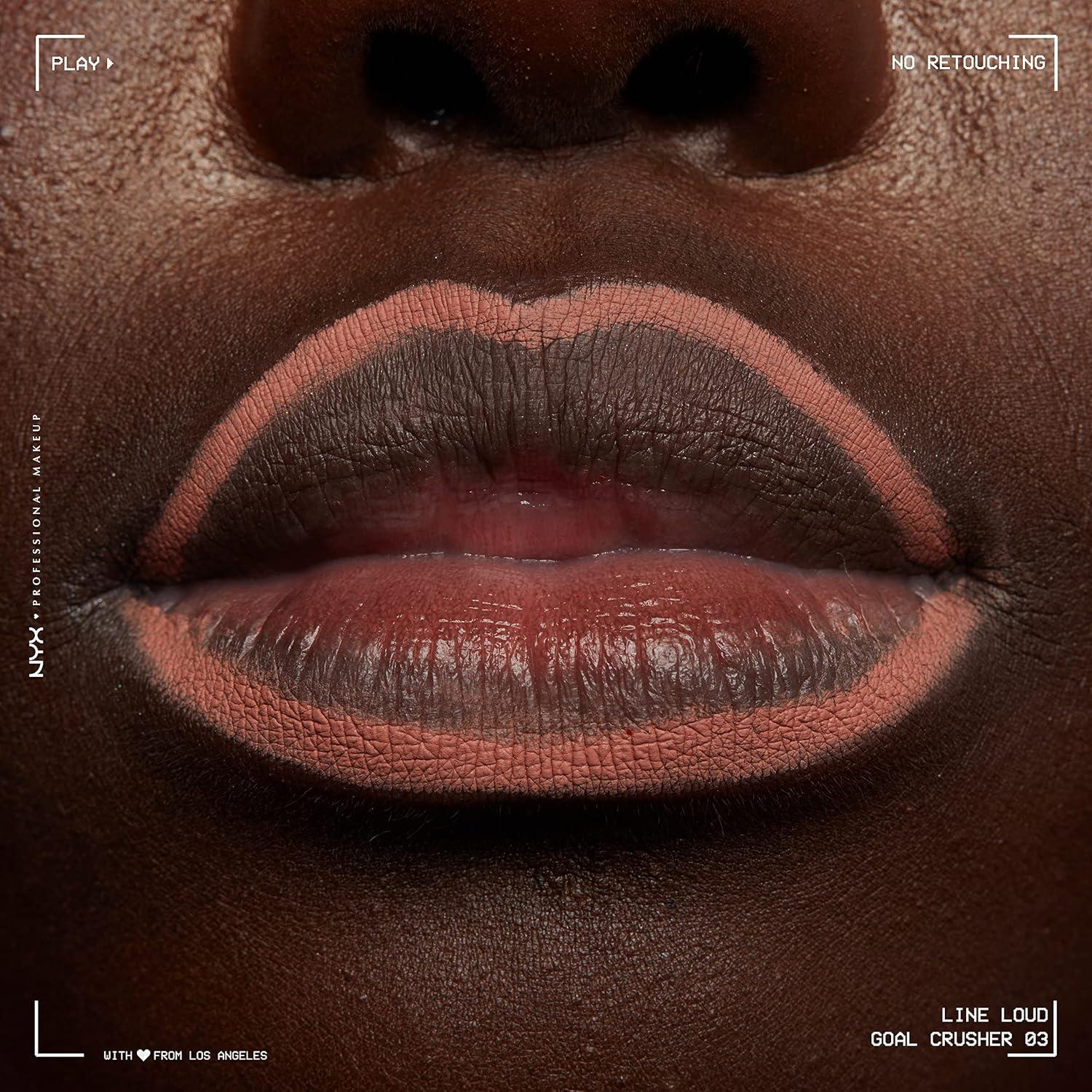 imageNYX PROFESSIONAL MAKEUP Line Loud Lip Liner Longwear and Pigmented Lip Pencil with Jojoba Oil ampamp Vitamin E  Global Citizen Medium Neutral Nude03 Goal Crusher