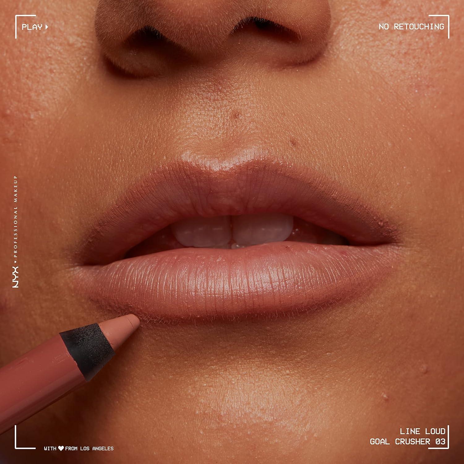 imageNYX PROFESSIONAL MAKEUP Line Loud Lip Liner Longwear and Pigmented Lip Pencil with Jojoba Oil ampamp Vitamin E  Global Citizen Medium Neutral Nude03 Goal Crusher