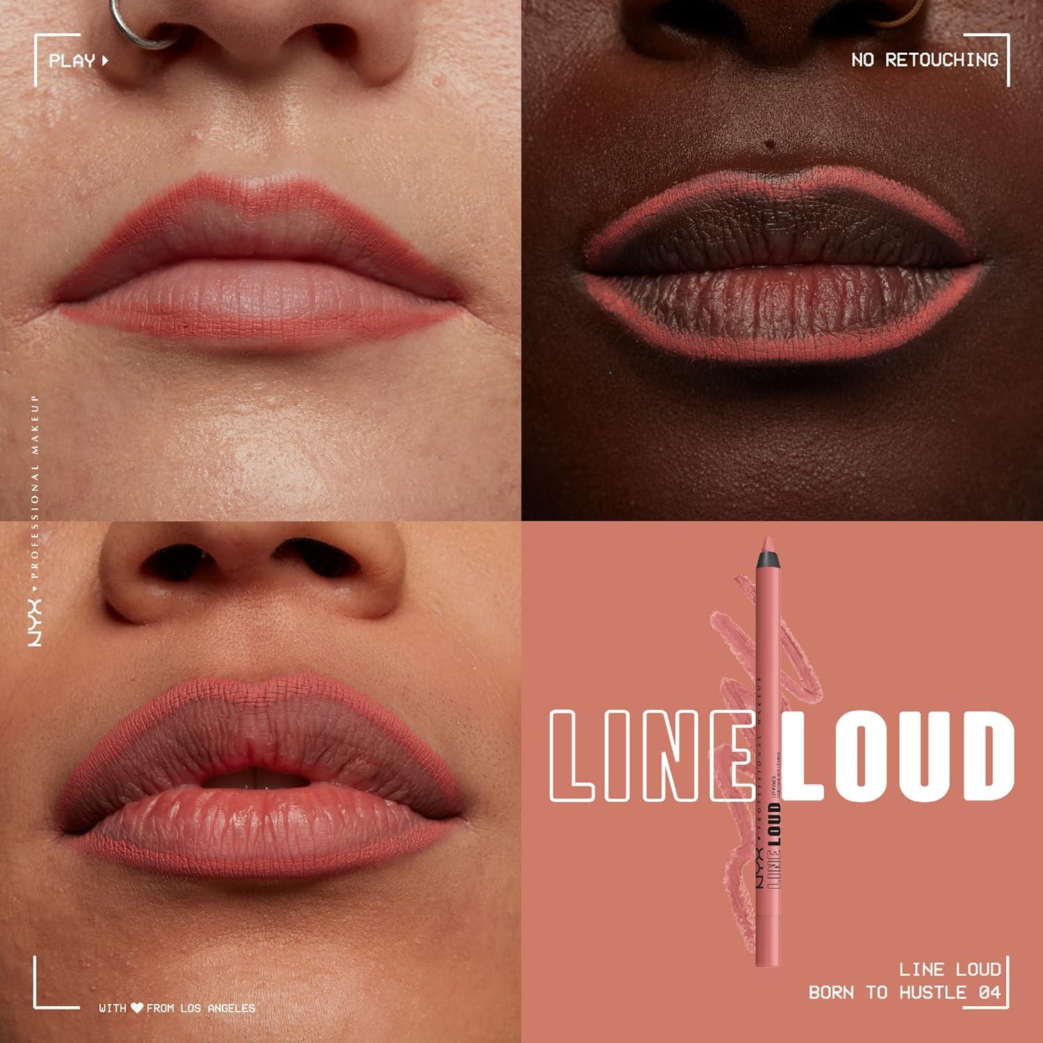 imageNYX PROFESSIONAL MAKEUP Line Loud Lip Liner Longwear and Pigmented Lip Pencil with Jojoba Oil ampamp Vitamin E  Global Citizen Medium Neutral Nude04 Born To Hustle