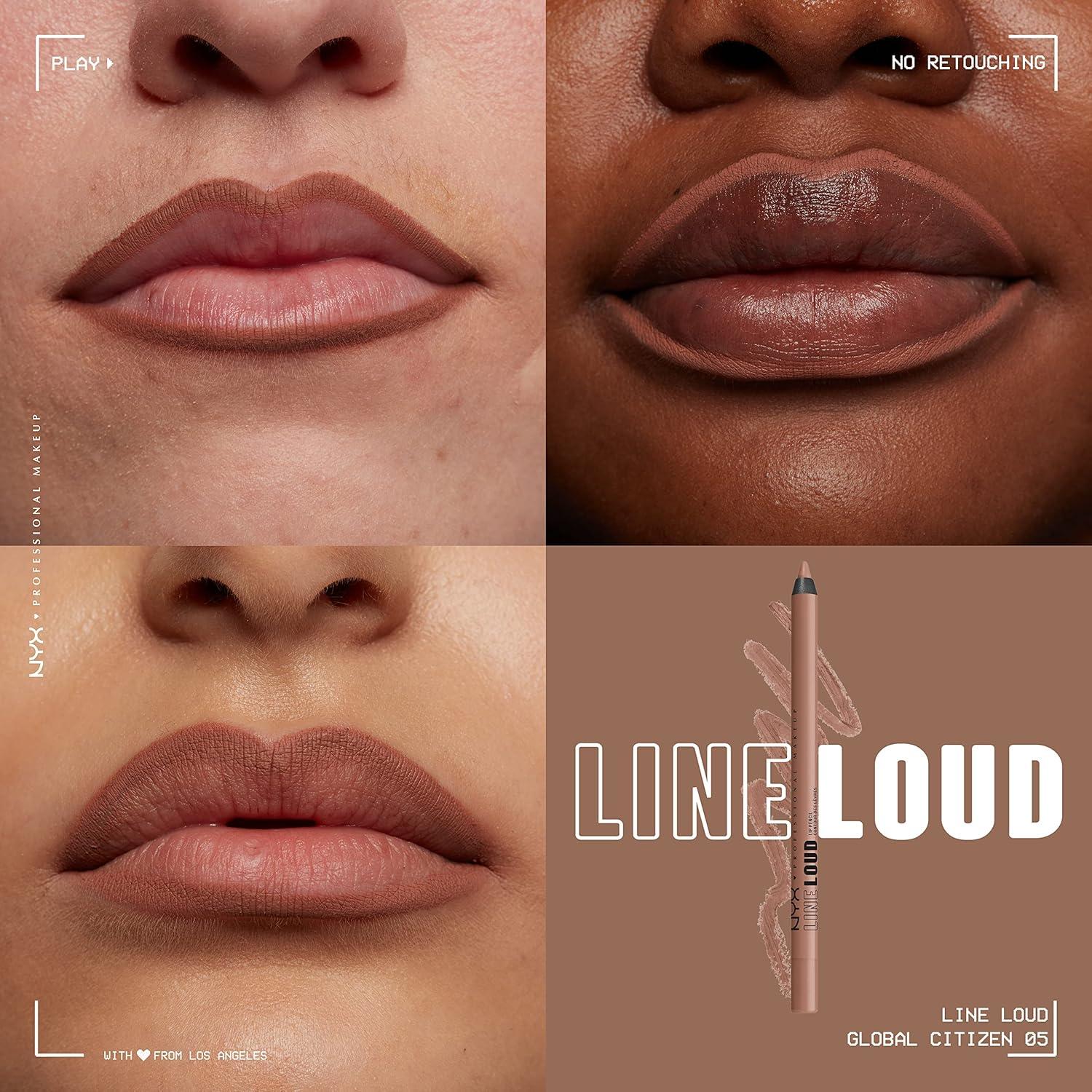 imageNYX PROFESSIONAL MAKEUP Line Loud Lip Liner Longwear and Pigmented Lip Pencil with Jojoba Oil ampamp Vitamin E  Global Citizen Medium Neutral Nude05 Global Citizen