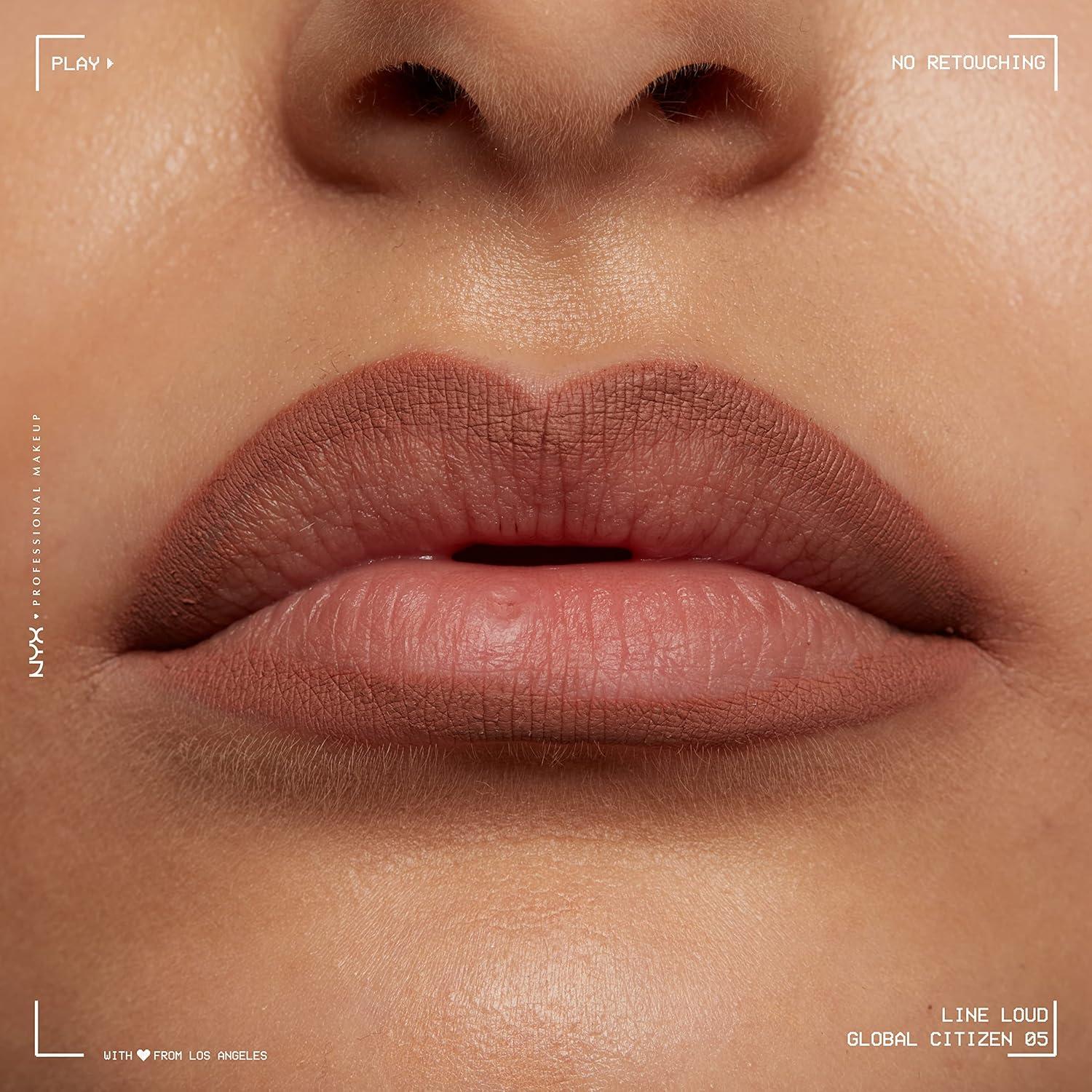 imageNYX PROFESSIONAL MAKEUP Line Loud Lip Liner Longwear and Pigmented Lip Pencil with Jojoba Oil ampamp Vitamin E  Global Citizen Medium Neutral Nude05 Global Citizen