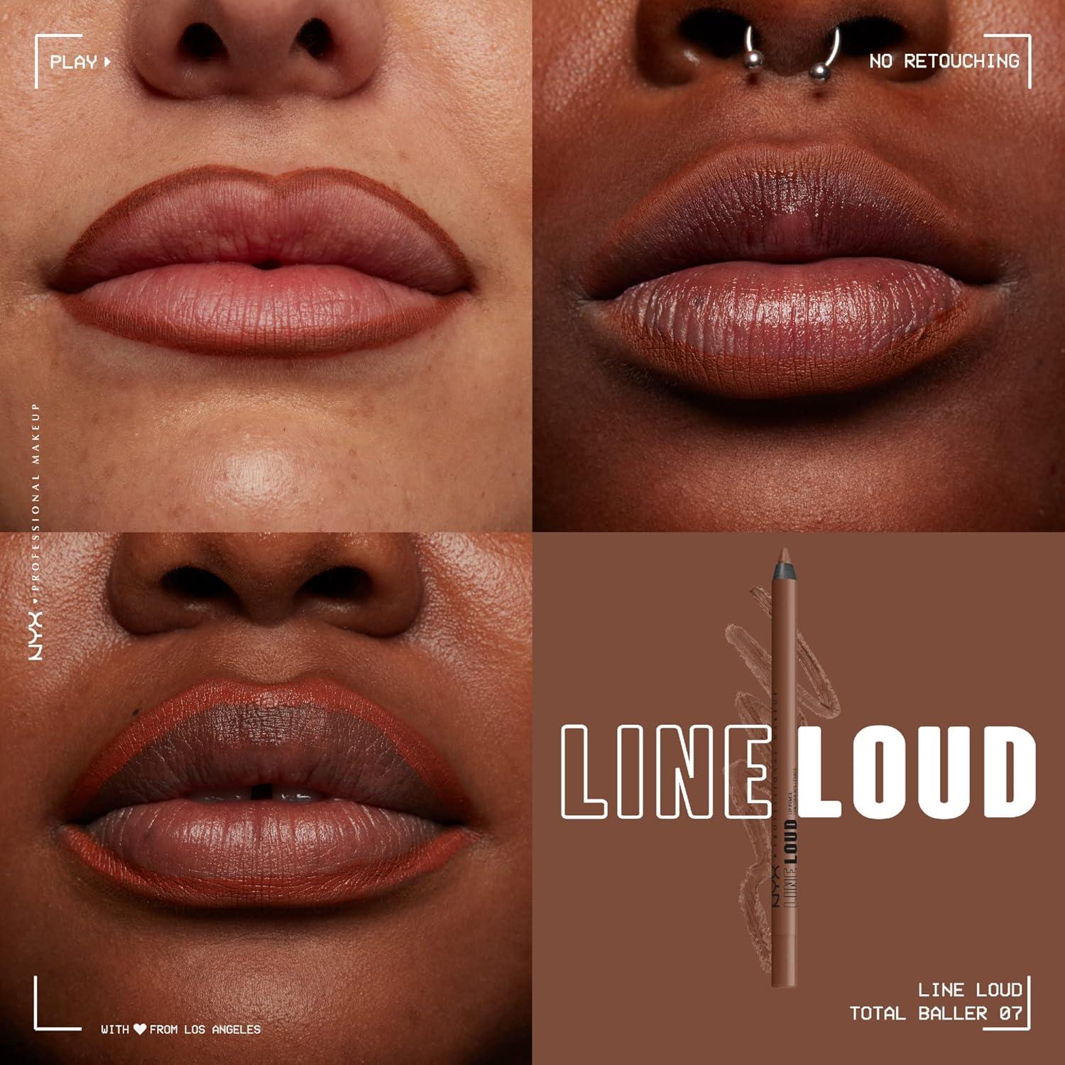 imageNYX PROFESSIONAL MAKEUP Line Loud Lip Liner Longwear and Pigmented Lip Pencil with Jojoba Oil ampamp Vitamin E  Global Citizen Medium Neutral Nude07 Total Baller