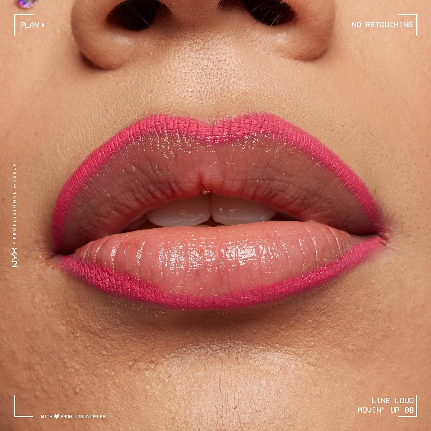 imageNYX PROFESSIONAL MAKEUP Line Loud Lip Liner Longwear and Pigmented Lip Pencil with Jojoba Oil ampamp Vitamin E  Global Citizen Medium Neutral Nude08 Movin Up