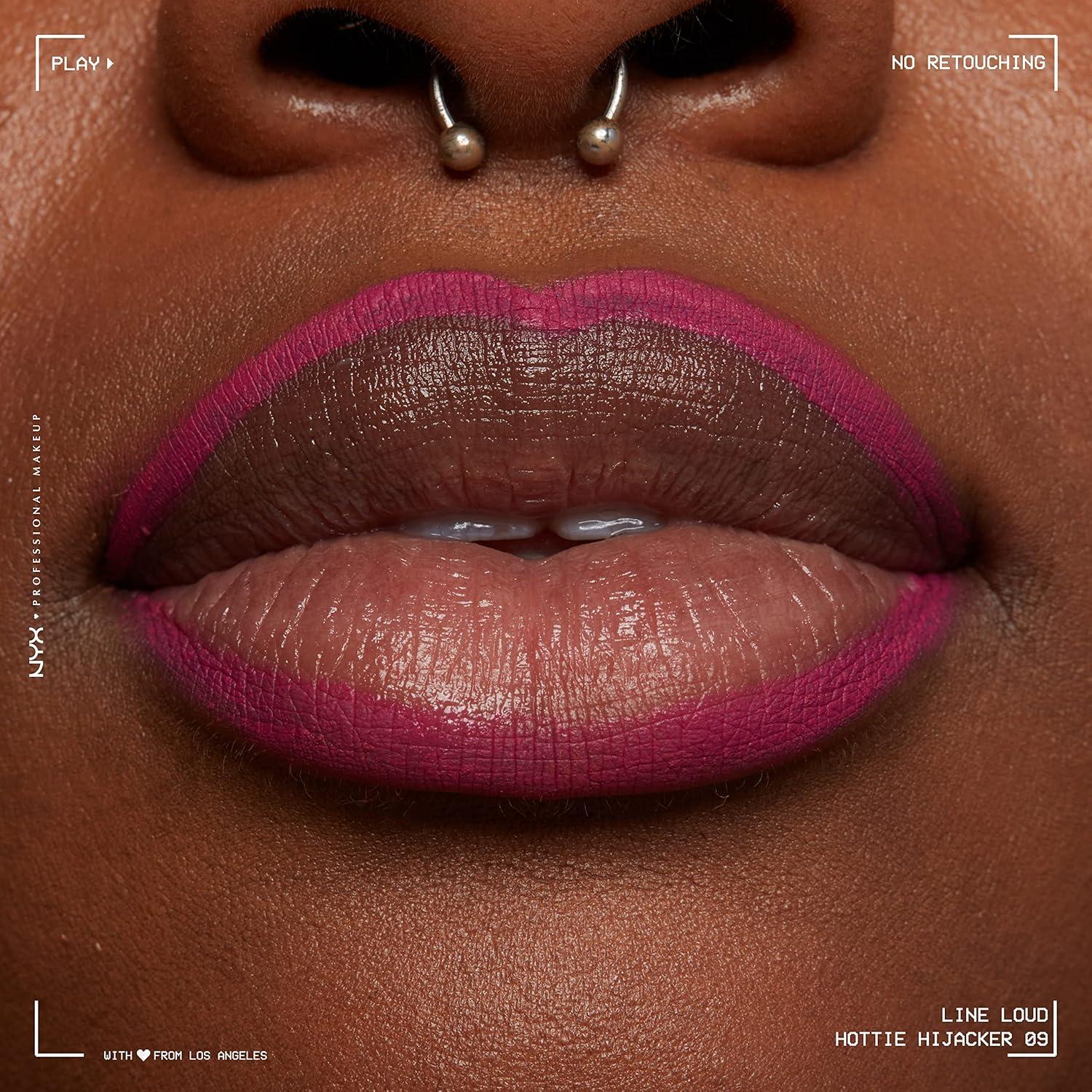 imageNYX PROFESSIONAL MAKEUP Line Loud Lip Liner Longwear and Pigmented Lip Pencil with Jojoba Oil ampamp Vitamin E  Global Citizen Medium Neutral Nude09 Hottie Hijacker