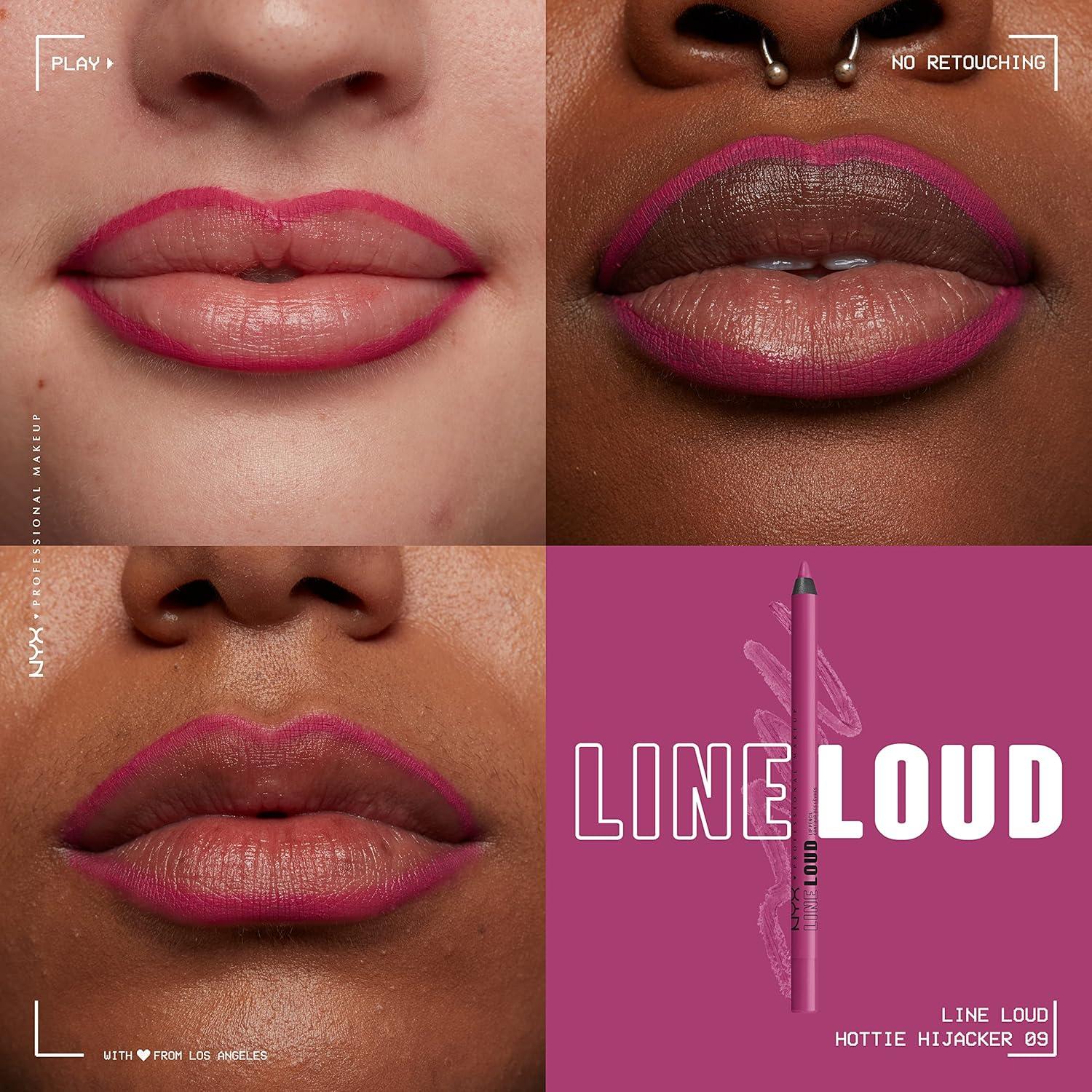 imageNYX PROFESSIONAL MAKEUP Line Loud Lip Liner Longwear and Pigmented Lip Pencil with Jojoba Oil ampamp Vitamin E  Global Citizen Medium Neutral Nude09 Hottie Hijacker