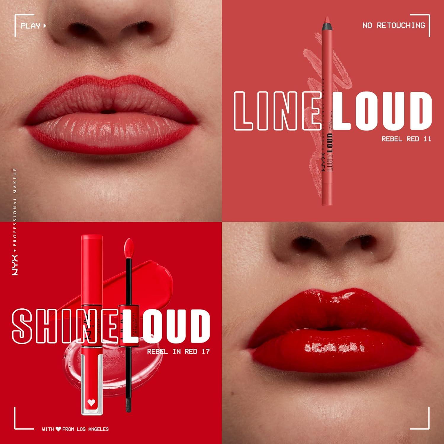 imageNYX PROFESSIONAL MAKEUP Line Loud Lip Liner Longwear and Pigmented Lip Pencil with Jojoba Oil ampamp Vitamin E  Global Citizen Medium Neutral Nude11 Rebel Red