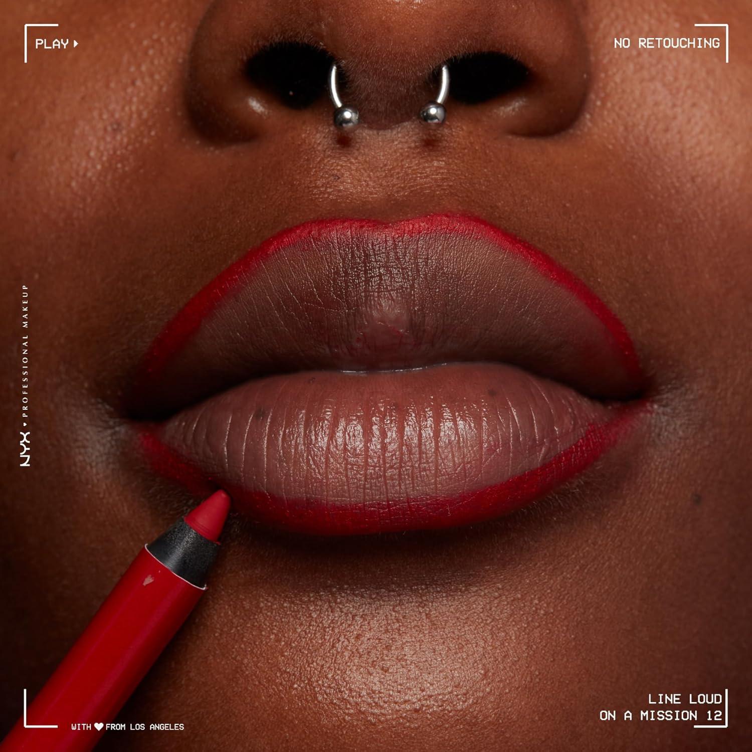 imageNYX PROFESSIONAL MAKEUP Line Loud Lip Liner Longwear and Pigmented Lip Pencil with Jojoba Oil ampamp Vitamin E  Global Citizen Medium Neutral Nude12 On A Mission