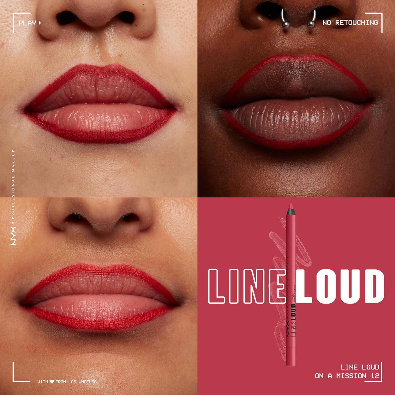 imageNYX PROFESSIONAL MAKEUP Line Loud Lip Liner Longwear and Pigmented Lip Pencil with Jojoba Oil ampamp Vitamin E  Global Citizen Medium Neutral Nude12 On A Mission