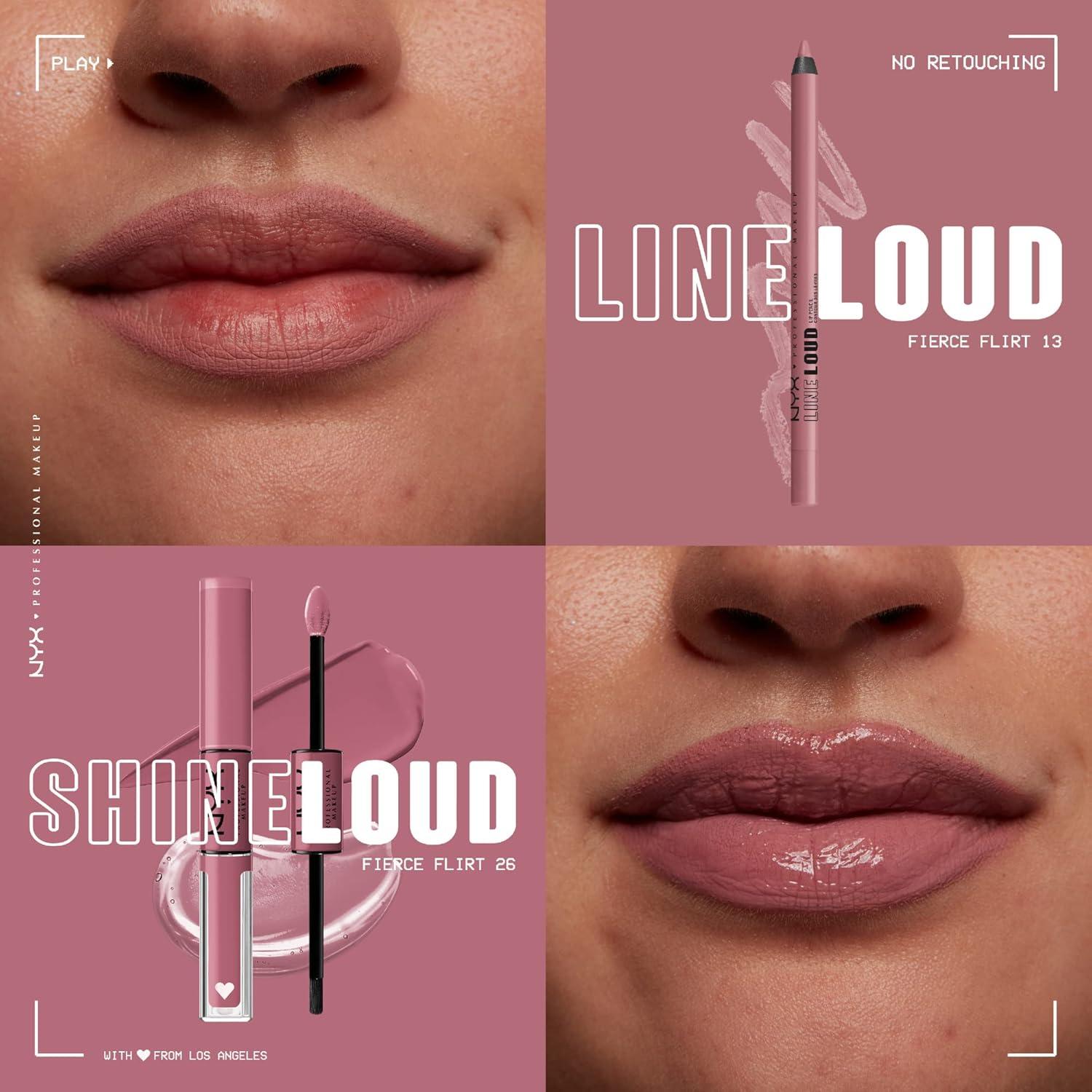 imageNYX PROFESSIONAL MAKEUP Line Loud Lip Liner Longwear and Pigmented Lip Pencil with Jojoba Oil ampamp Vitamin E  Global Citizen Medium Neutral Nude13 Fierce Flirt