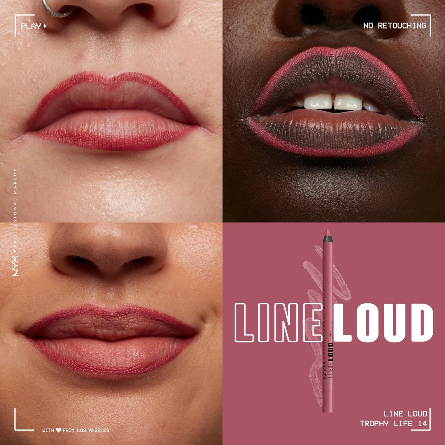 imageNYX PROFESSIONAL MAKEUP Line Loud Lip Liner Longwear and Pigmented Lip Pencil with Jojoba Oil ampamp Vitamin E  Global Citizen Medium Neutral Nude14 Trophy Life