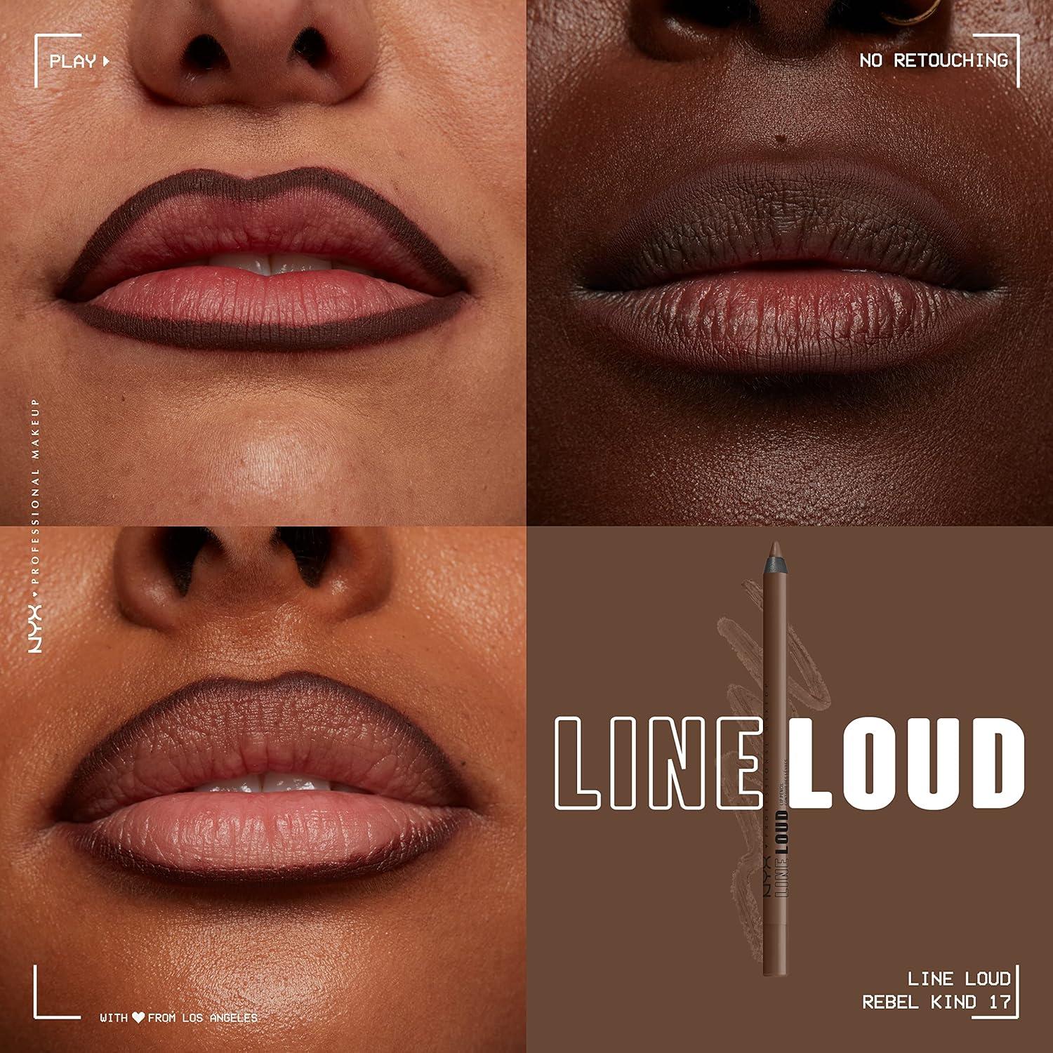 imageNYX PROFESSIONAL MAKEUP Line Loud Lip Liner Longwear and Pigmented Lip Pencil with Jojoba Oil ampamp Vitamin E  Global Citizen Medium Neutral Nude17 Rebel Kind
