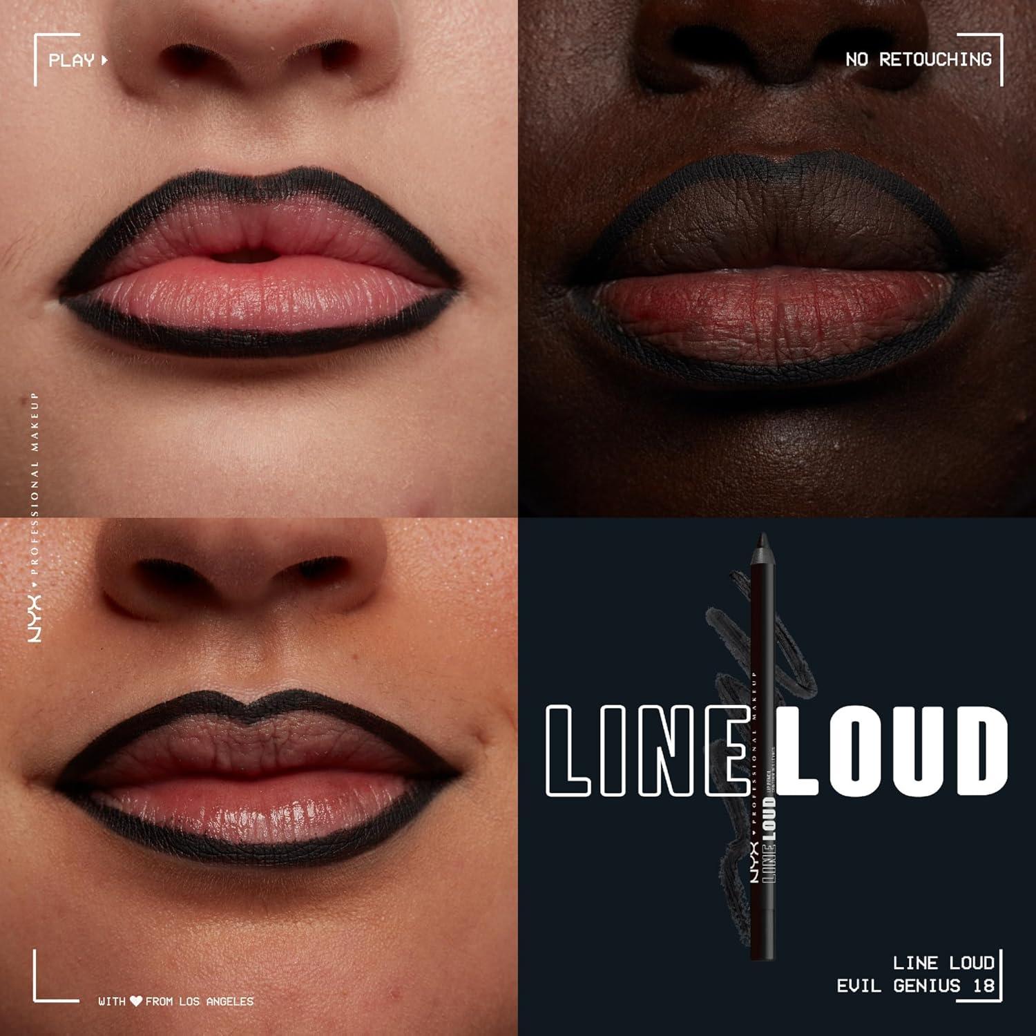 imageNYX PROFESSIONAL MAKEUP Line Loud Lip Liner Longwear and Pigmented Lip Pencil with Jojoba Oil ampamp Vitamin E  Global Citizen Medium Neutral Nude18 Evil Genius