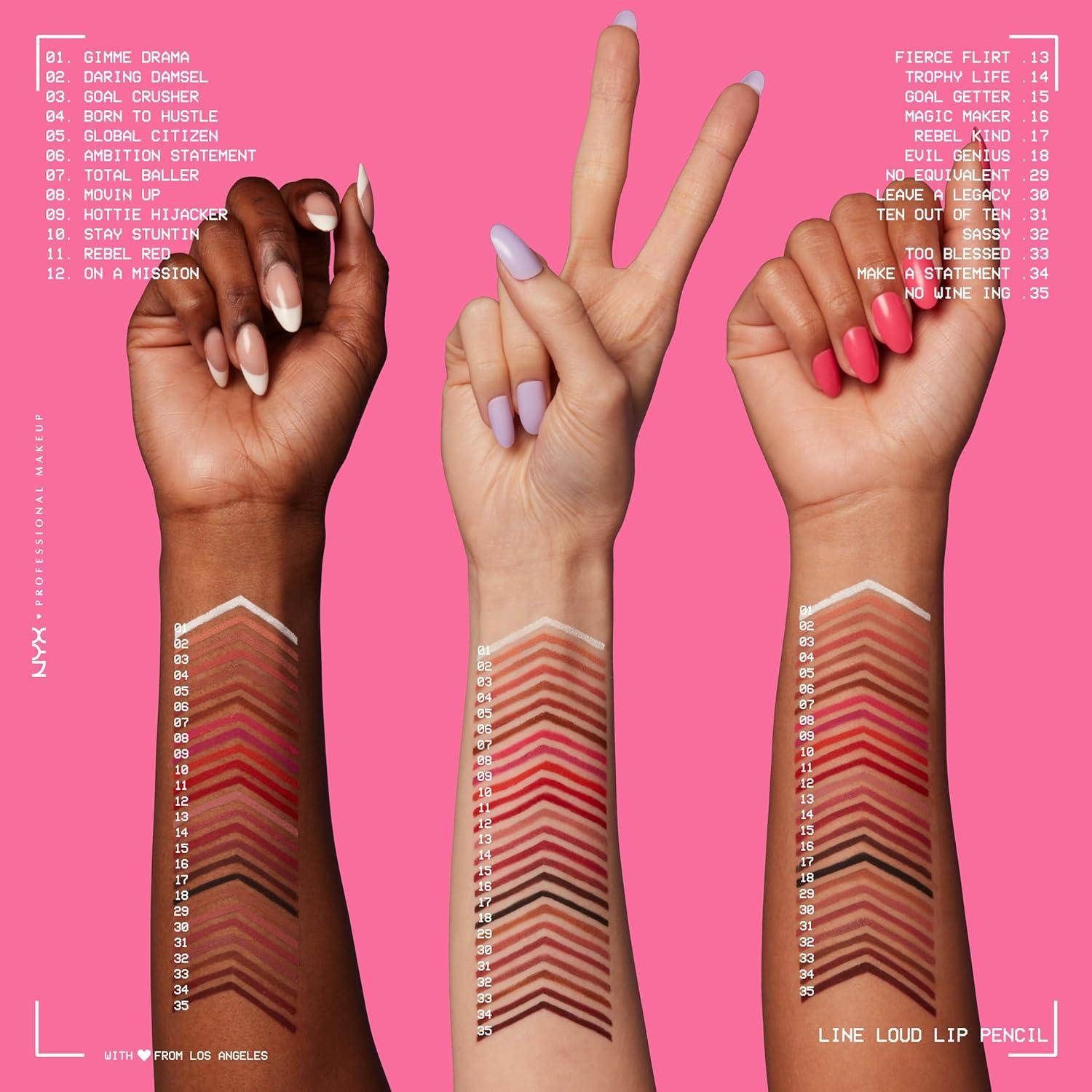 imageNYX PROFESSIONAL MAKEUP Line Loud Lip Liner Longwear and Pigmented Lip Pencil with Jojoba Oil ampamp Vitamin E  Global Citizen Medium Neutral Nude32 Sassy