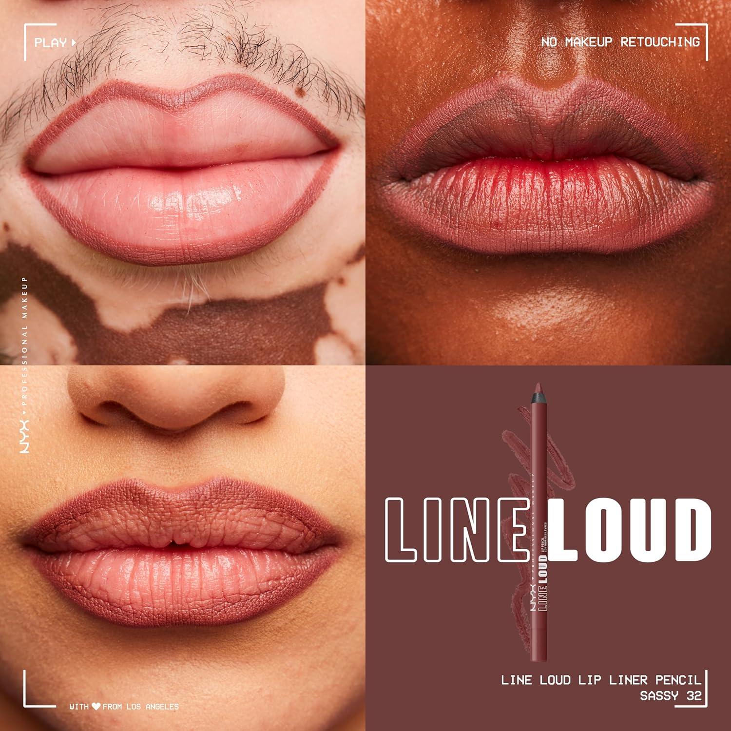 imageNYX PROFESSIONAL MAKEUP Line Loud Lip Liner Longwear and Pigmented Lip Pencil with Jojoba Oil ampamp Vitamin E  Global Citizen Medium Neutral Nude32 Sassy