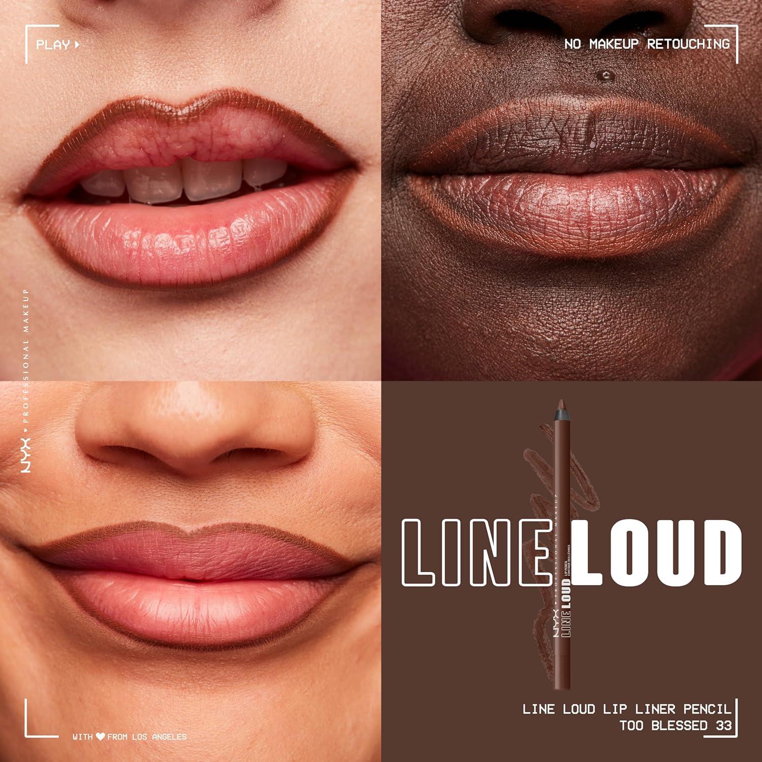 imageNYX PROFESSIONAL MAKEUP Line Loud Lip Liner Longwear and Pigmented Lip Pencil with Jojoba Oil ampamp Vitamin E  Global Citizen Medium Neutral Nude33 Too Blessed
