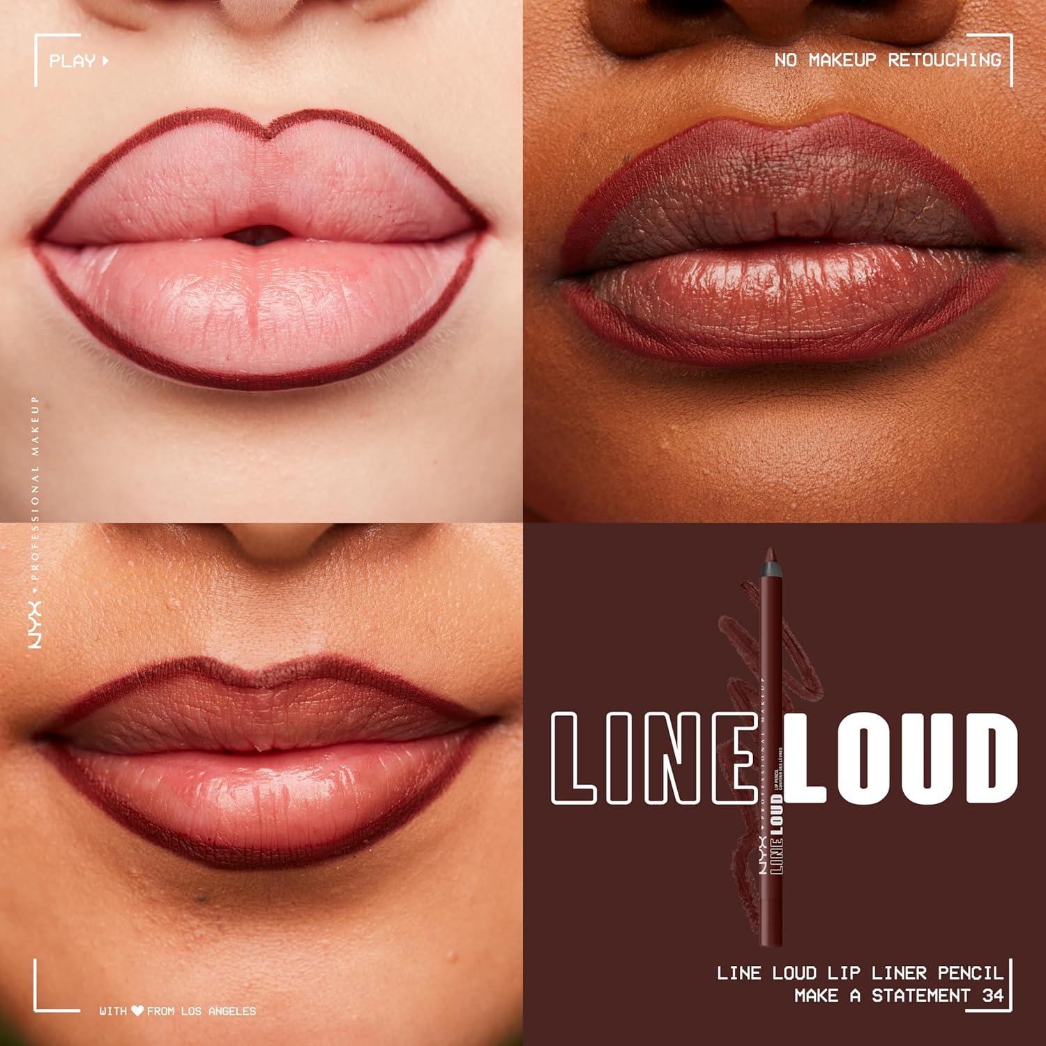 imageNYX PROFESSIONAL MAKEUP Line Loud Lip Liner Longwear and Pigmented Lip Pencil with Jojoba Oil ampamp Vitamin E  Global Citizen Medium Neutral Nude34 Make A Statement