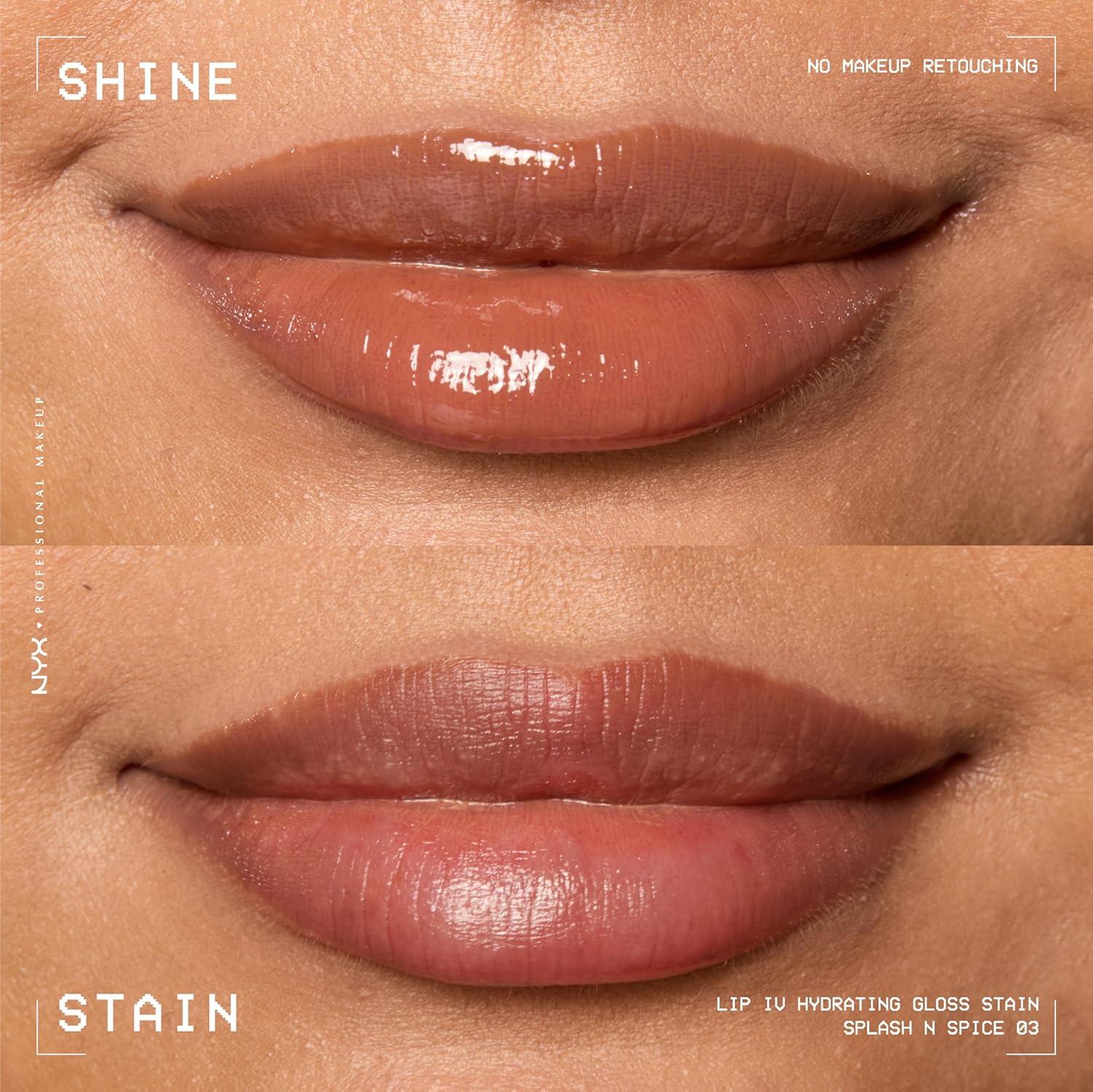 imageNYX PROFESSIONAL MAKEUP Lip IV Hydrating Glossy Lip Stain with 12HR Hydration  Bubblegum Burst Pink03 Splash N Spice