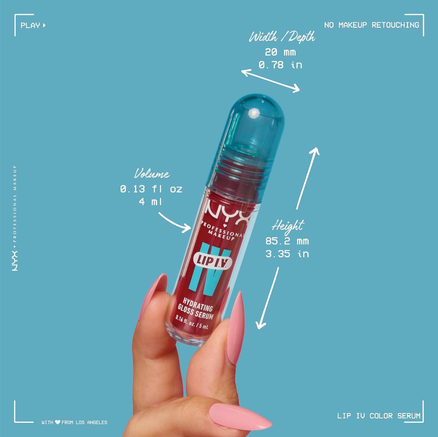 imageNYX PROFESSIONAL MAKEUP Lip IV Hydrating Glossy Lip Stain with 12HR Hydration  Bubblegum Burst Pink07 Bubblegum Burst