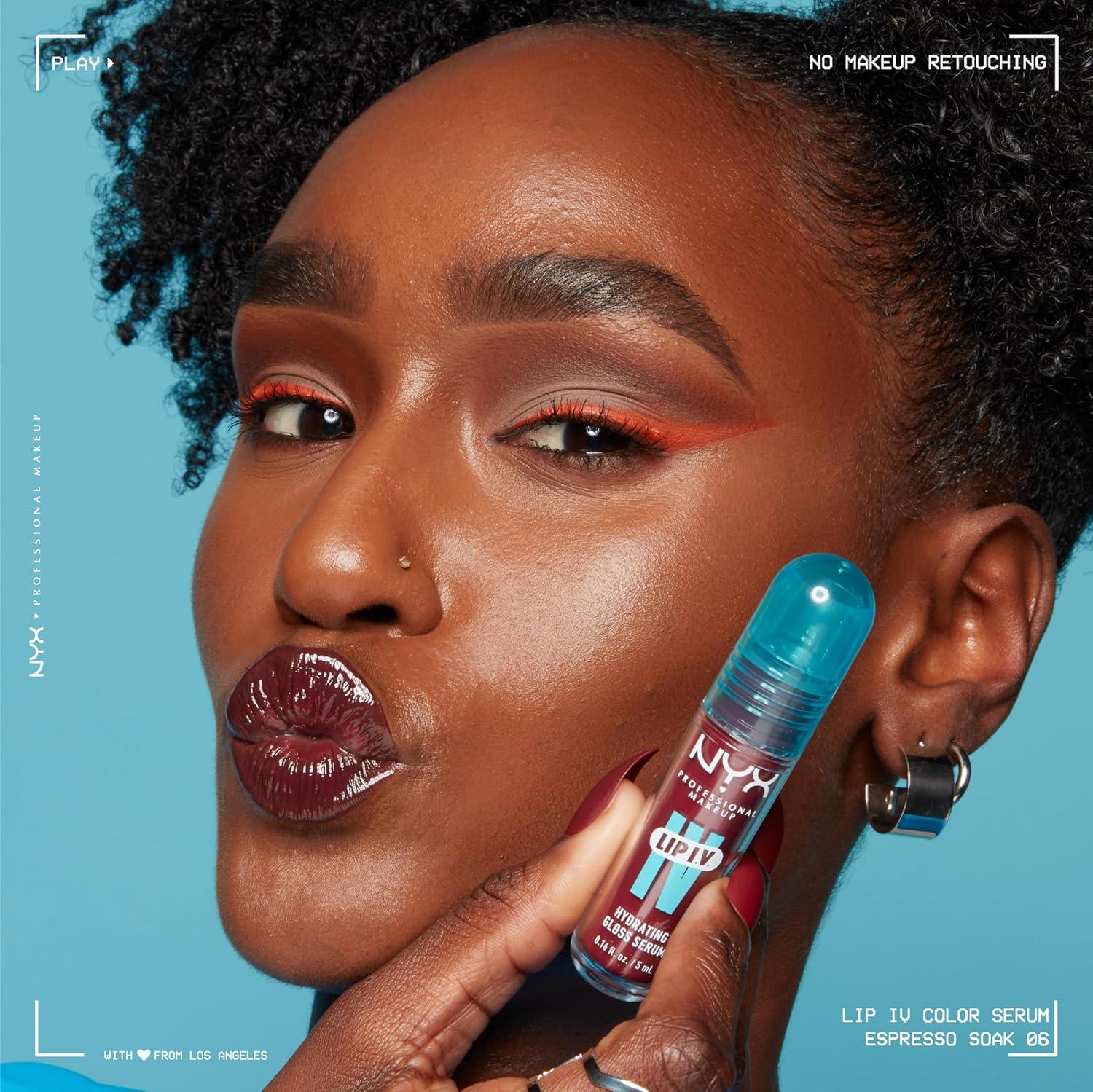 imageNYX PROFESSIONAL MAKEUP Lip IV Hydrating Glossy Lip Stain with 12HR Hydration  Bubblegum Burst Pink07 Bubblegum Burst
