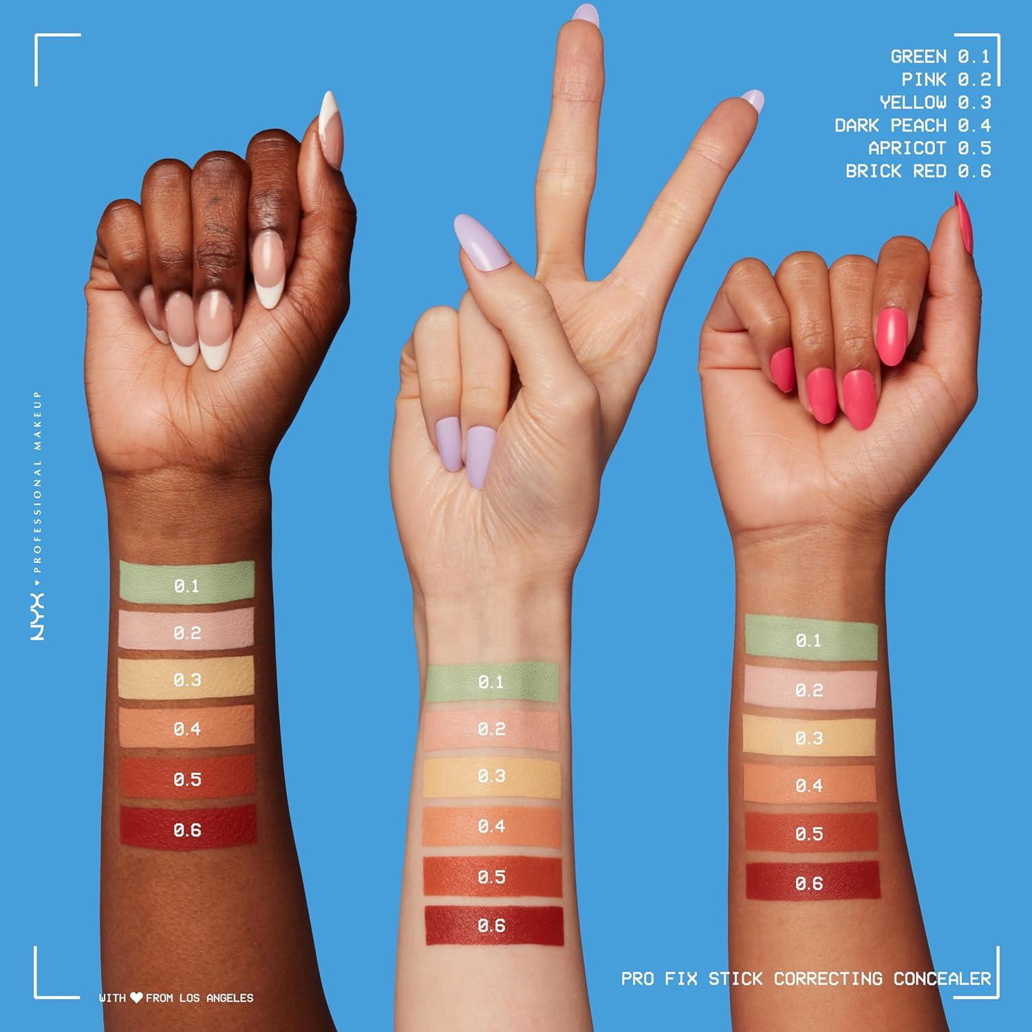 imageNYX PROFESSIONAL MAKEUP Pro Fix Stick Correcting Concealer Buildable Medium Coverage Concealer Stick  Pink01 GREEN