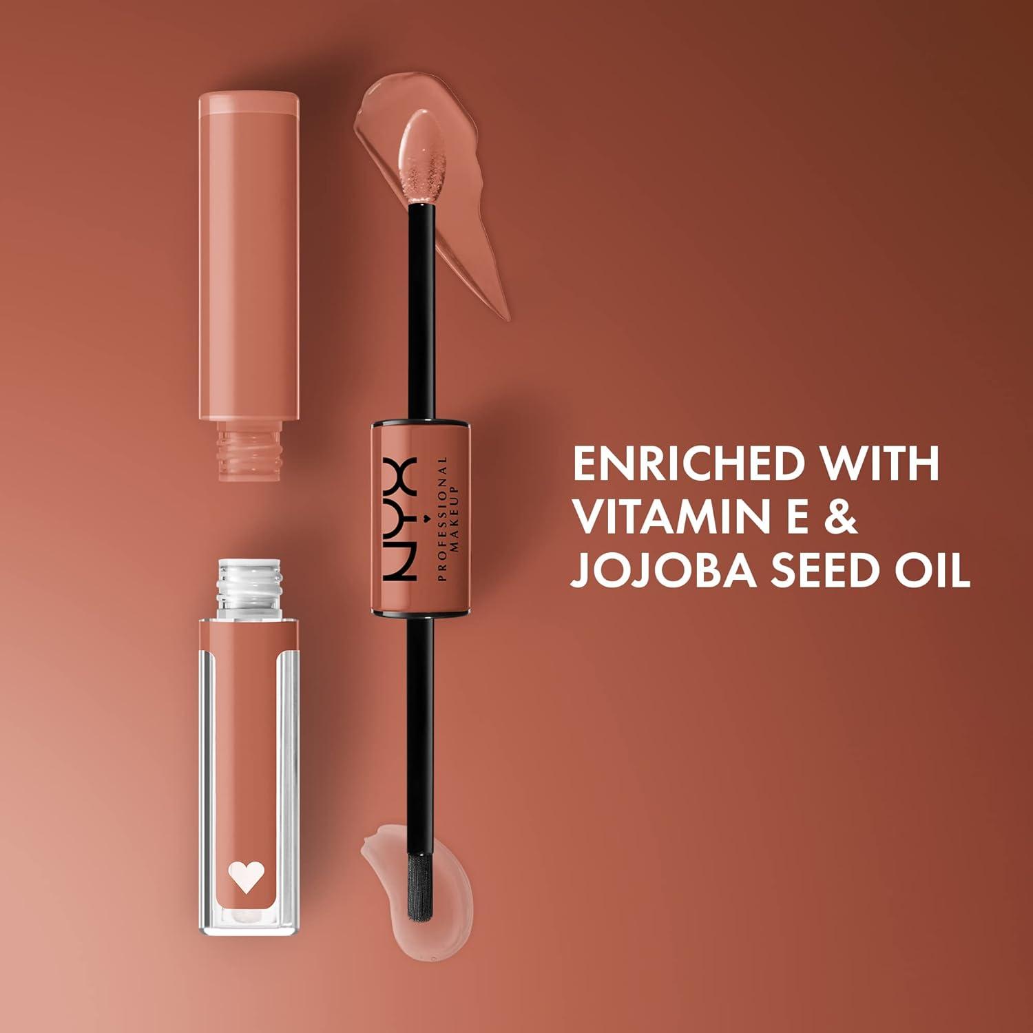 imageNYX PROFESSIONAL MAKEUP Shine Loud LongLasting Liquid Lipstick with Clear Lip Gloss  Global Citizen Medium Neutral Nude02 Goal Crusher