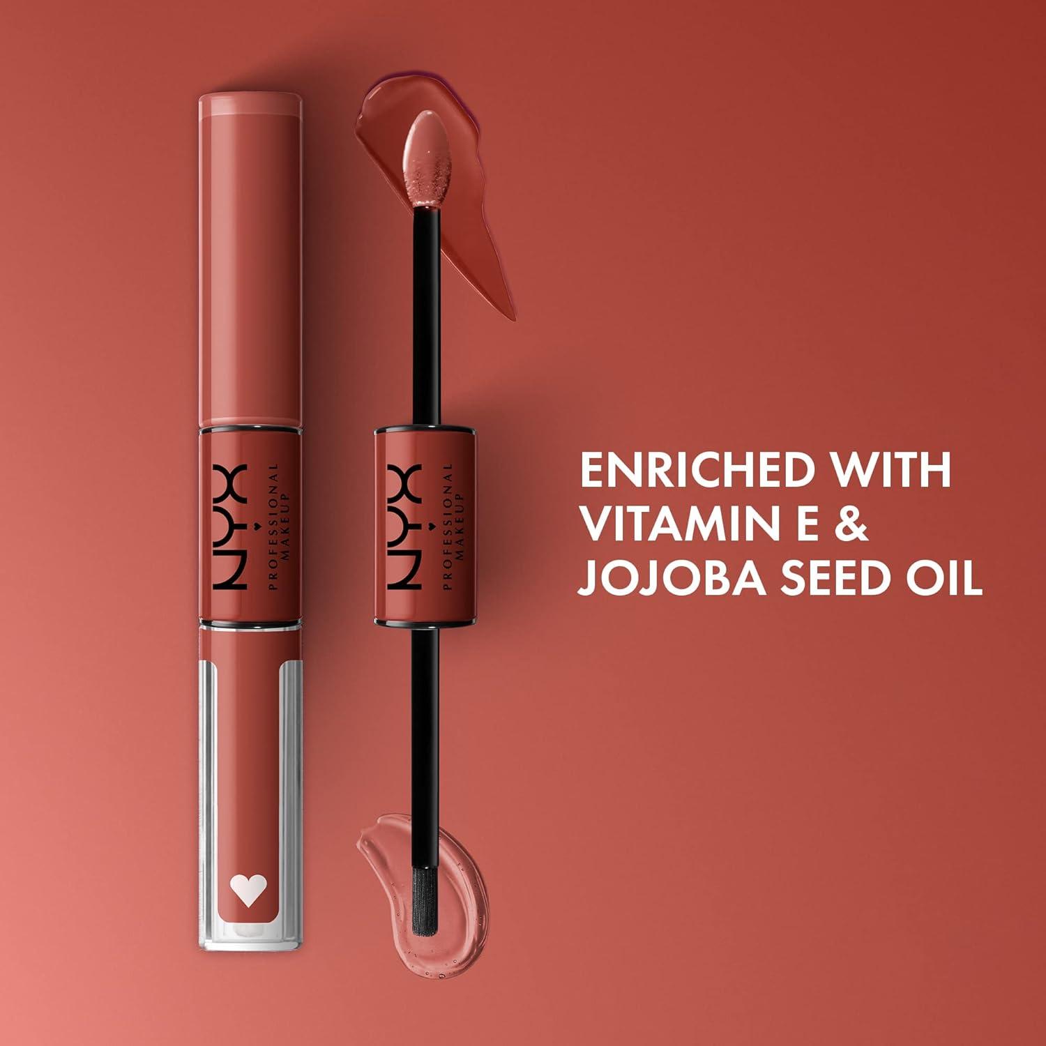 imageNYX PROFESSIONAL MAKEUP Shine Loud LongLasting Liquid Lipstick with Clear Lip Gloss  Global Citizen Medium Neutral Nude04 Life Goals
