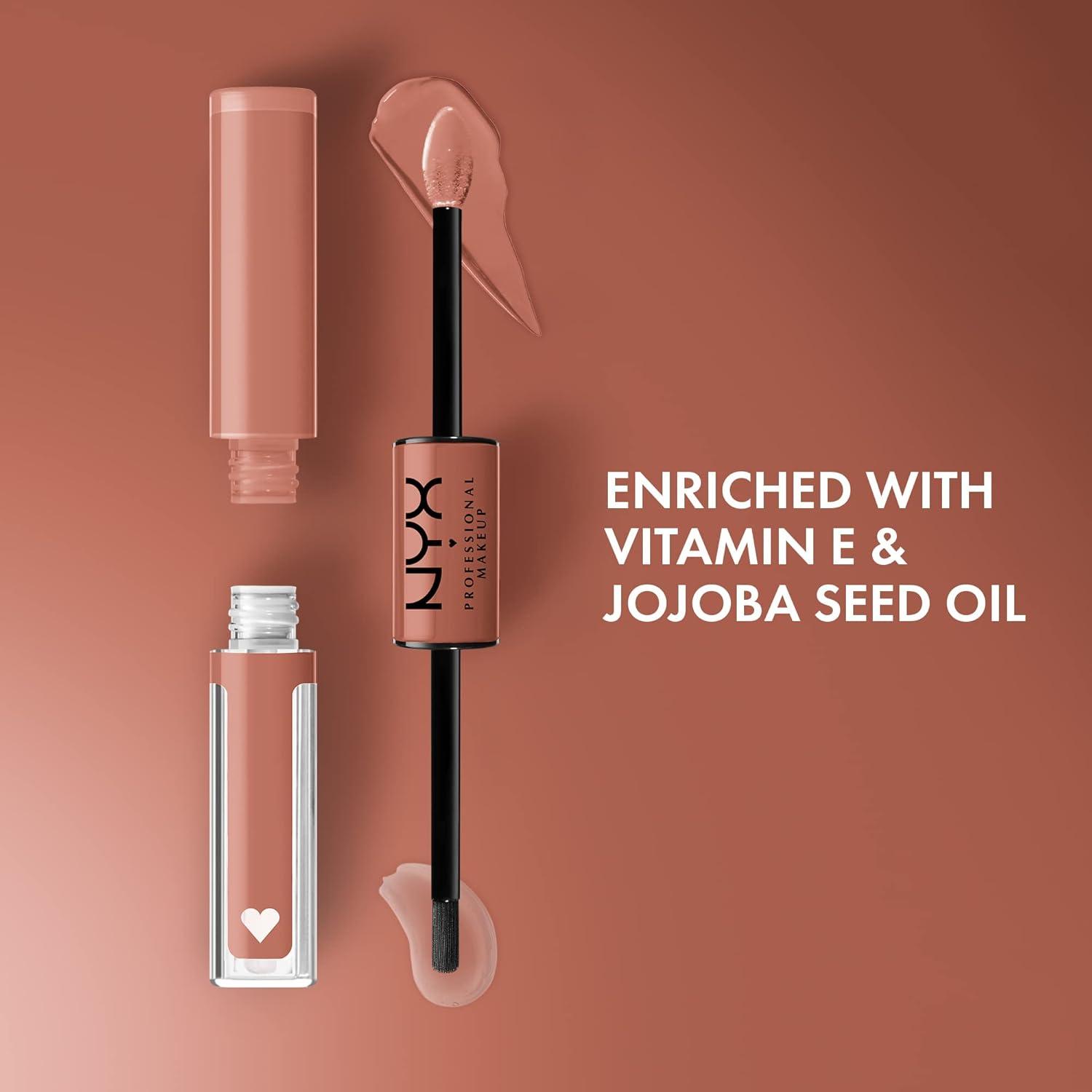 imageNYX PROFESSIONAL MAKEUP Shine Loud LongLasting Liquid Lipstick with Clear Lip Gloss  Global Citizen Medium Neutral Nude07 Global Citizen