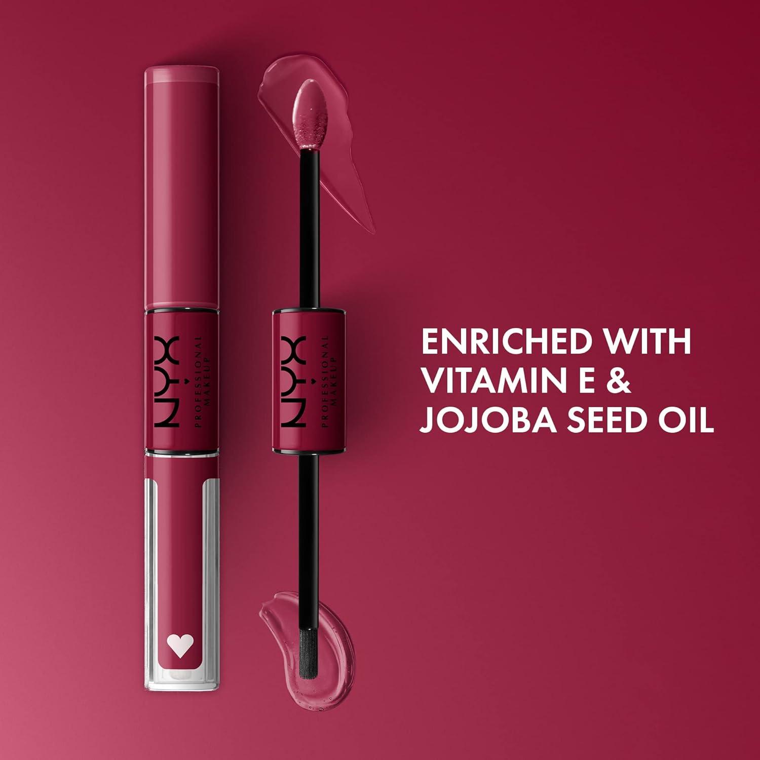 imageNYX PROFESSIONAL MAKEUP Shine Loud LongLasting Liquid Lipstick with Clear Lip Gloss  Global Citizen Medium Neutral Nude16 Goal Getter